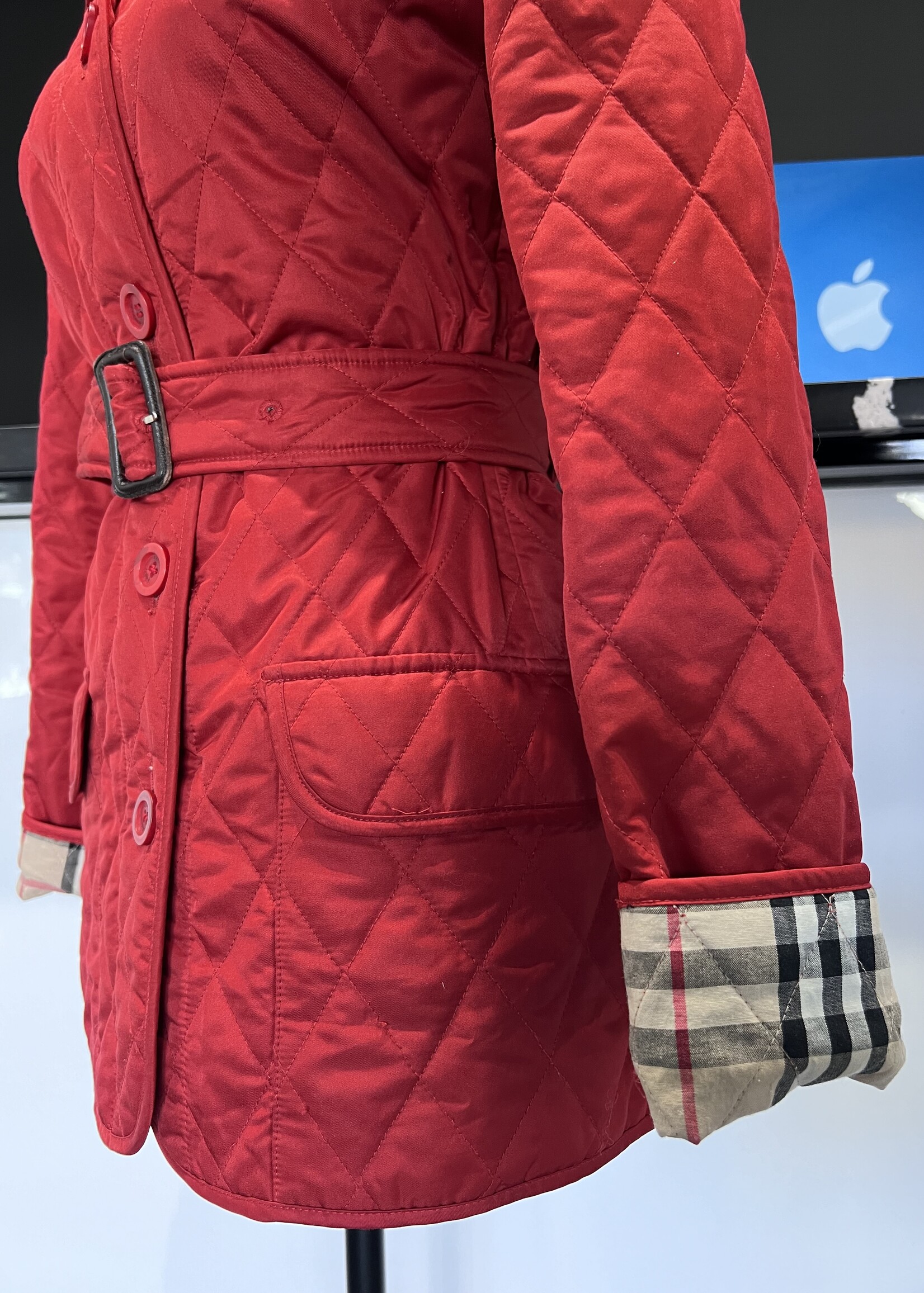 Burberry SOLD- Burberry Quilted Jacket with Belt- 24