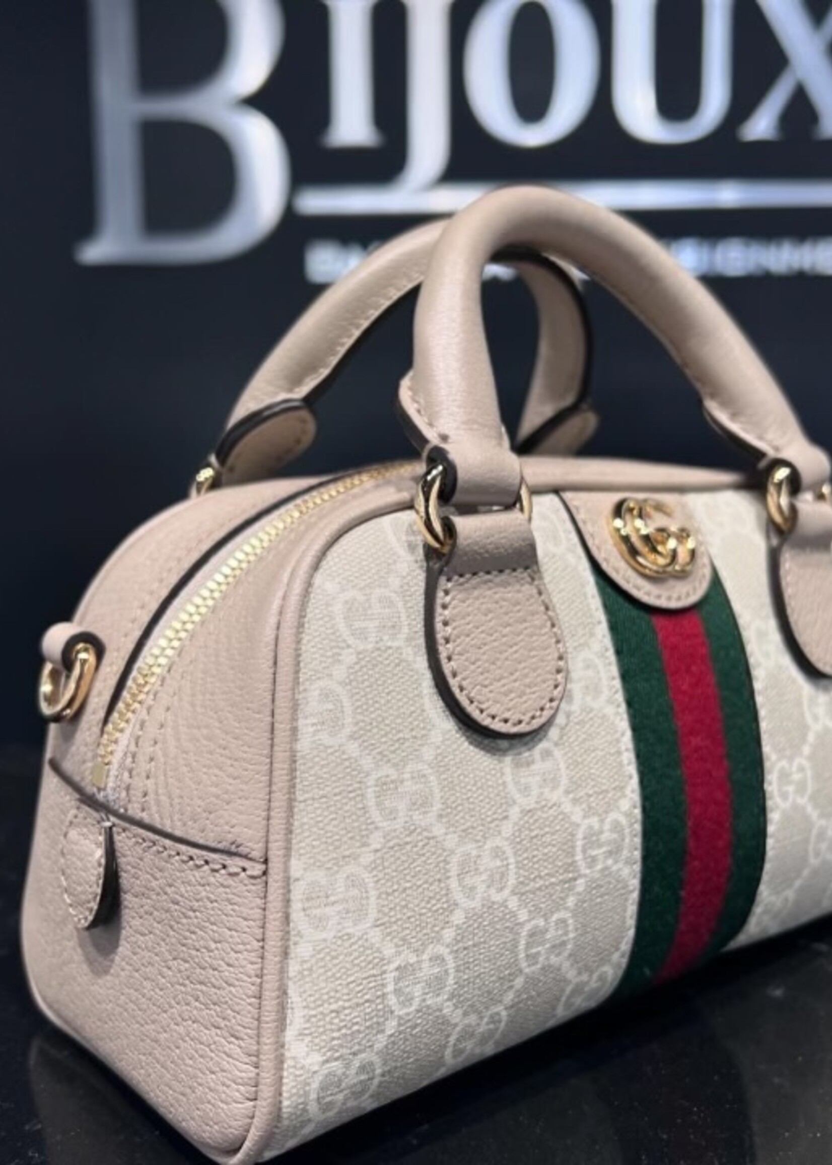 Gucci SOLD- Gucci Supreme Mini Ophidia Bowler Bag