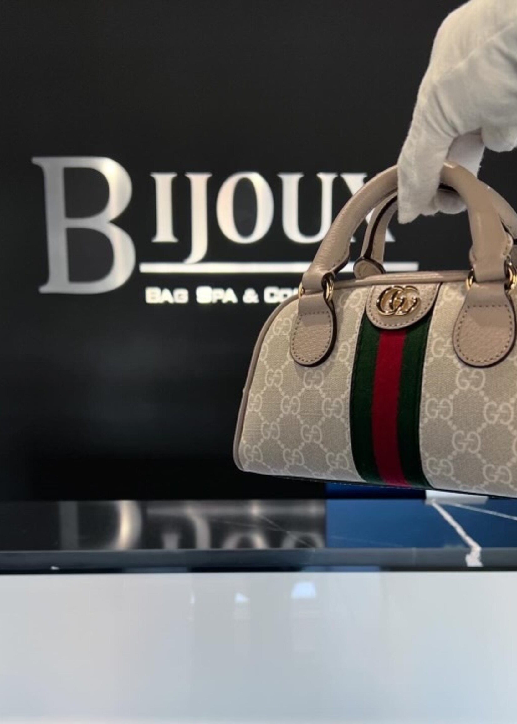 Gucci SOLD- Gucci Supreme Mini Ophidia Bowler Bag