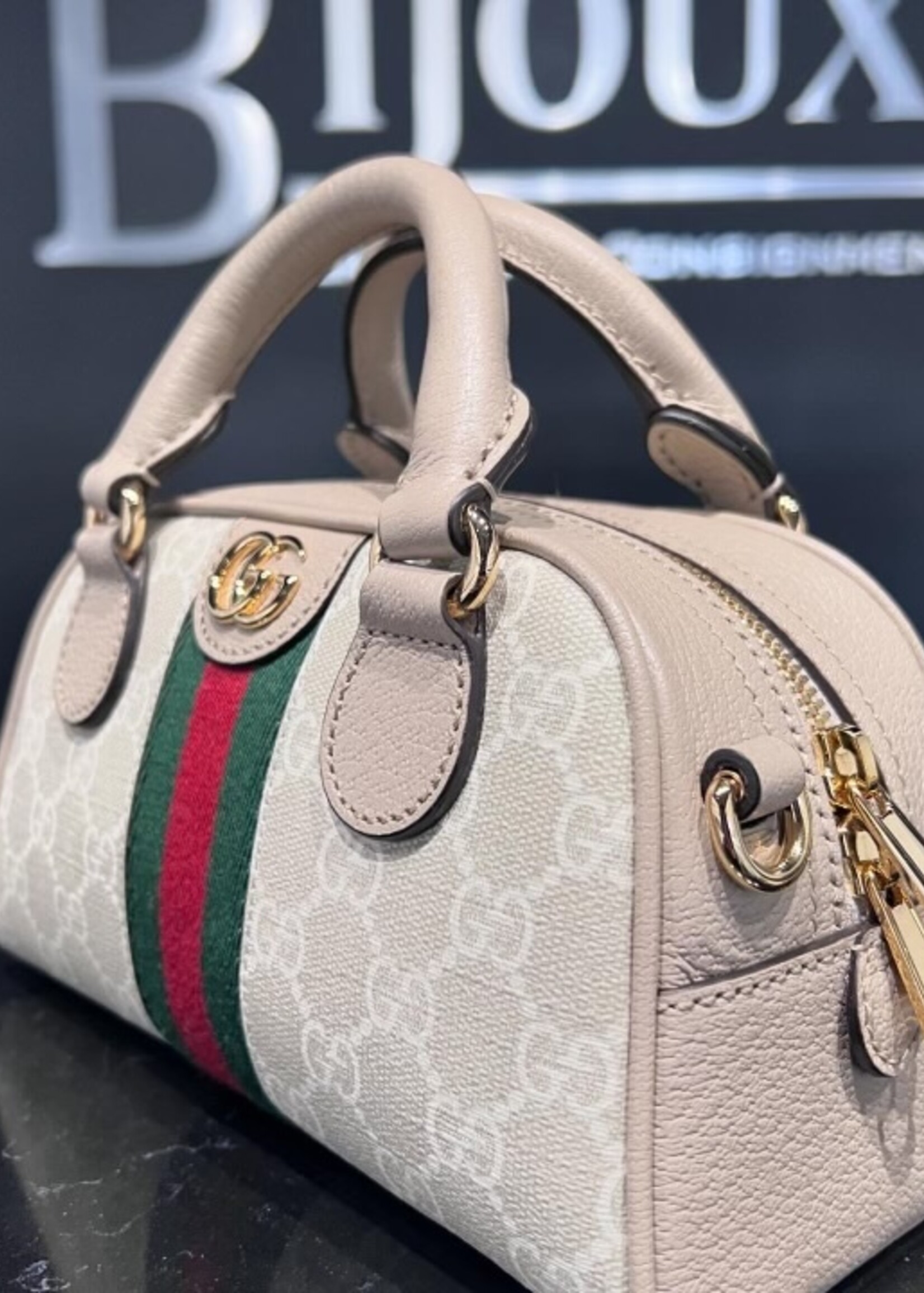 Gucci SOLD- Gucci Supreme Mini Ophidia Bowler Bag