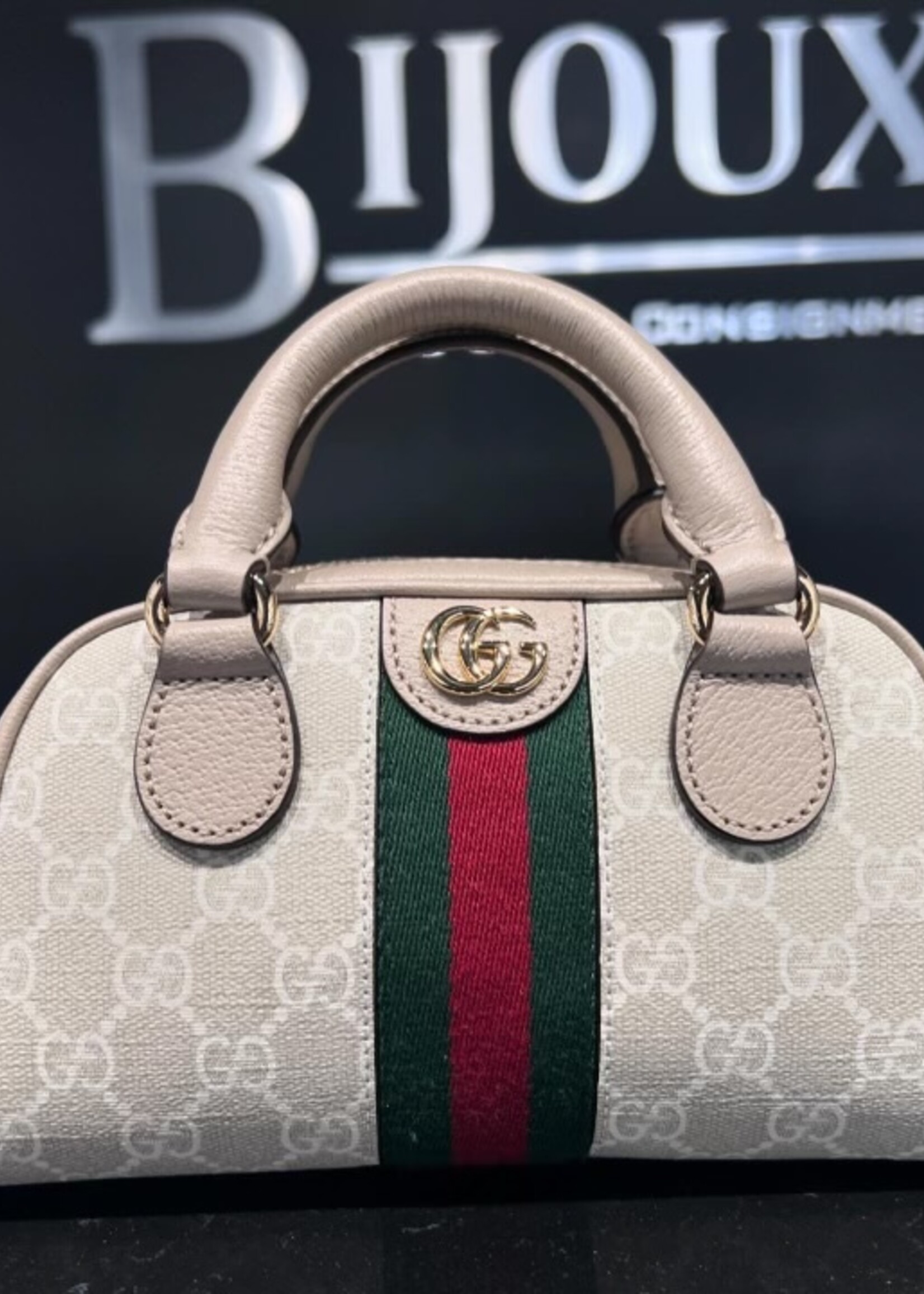 Gucci SOLD- Gucci Supreme Mini Ophidia Bowler Bag