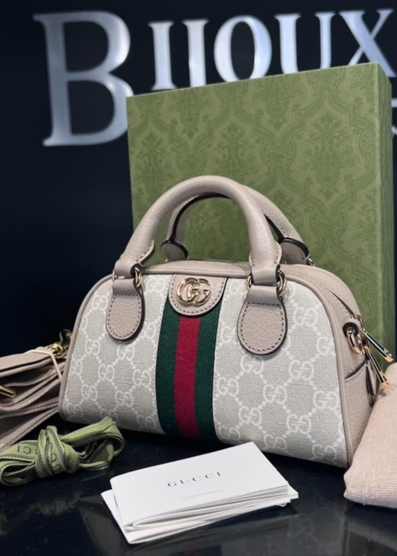 Gucci SOLD- Gucci Supreme Mini Ophidia Bowler Bag