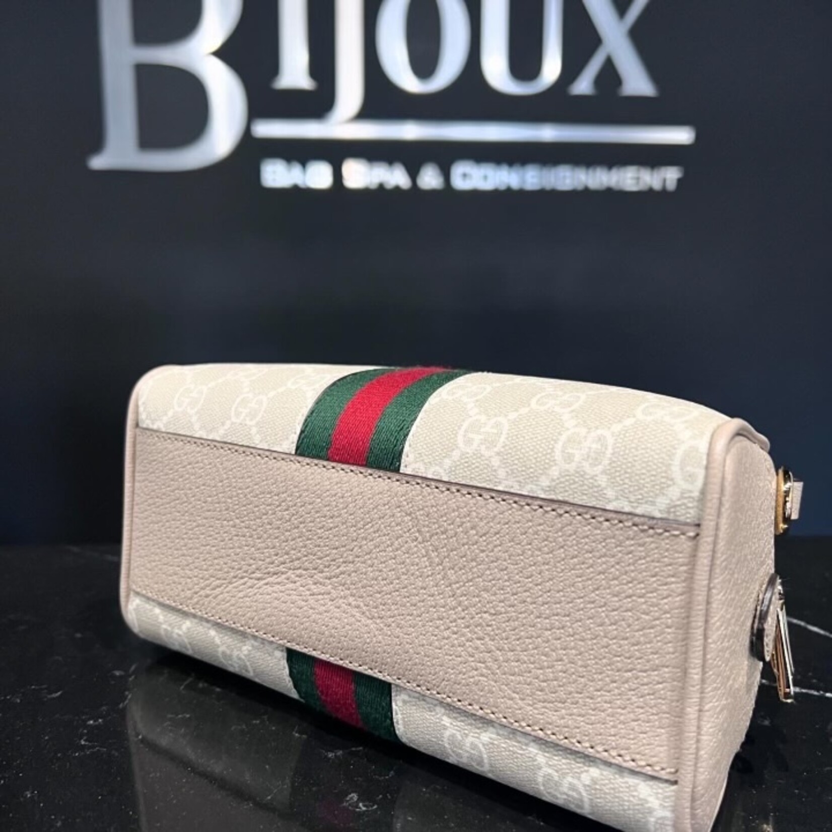 Gucci SOLD- Gucci Supreme Mini Ophidia Bowler Bag
