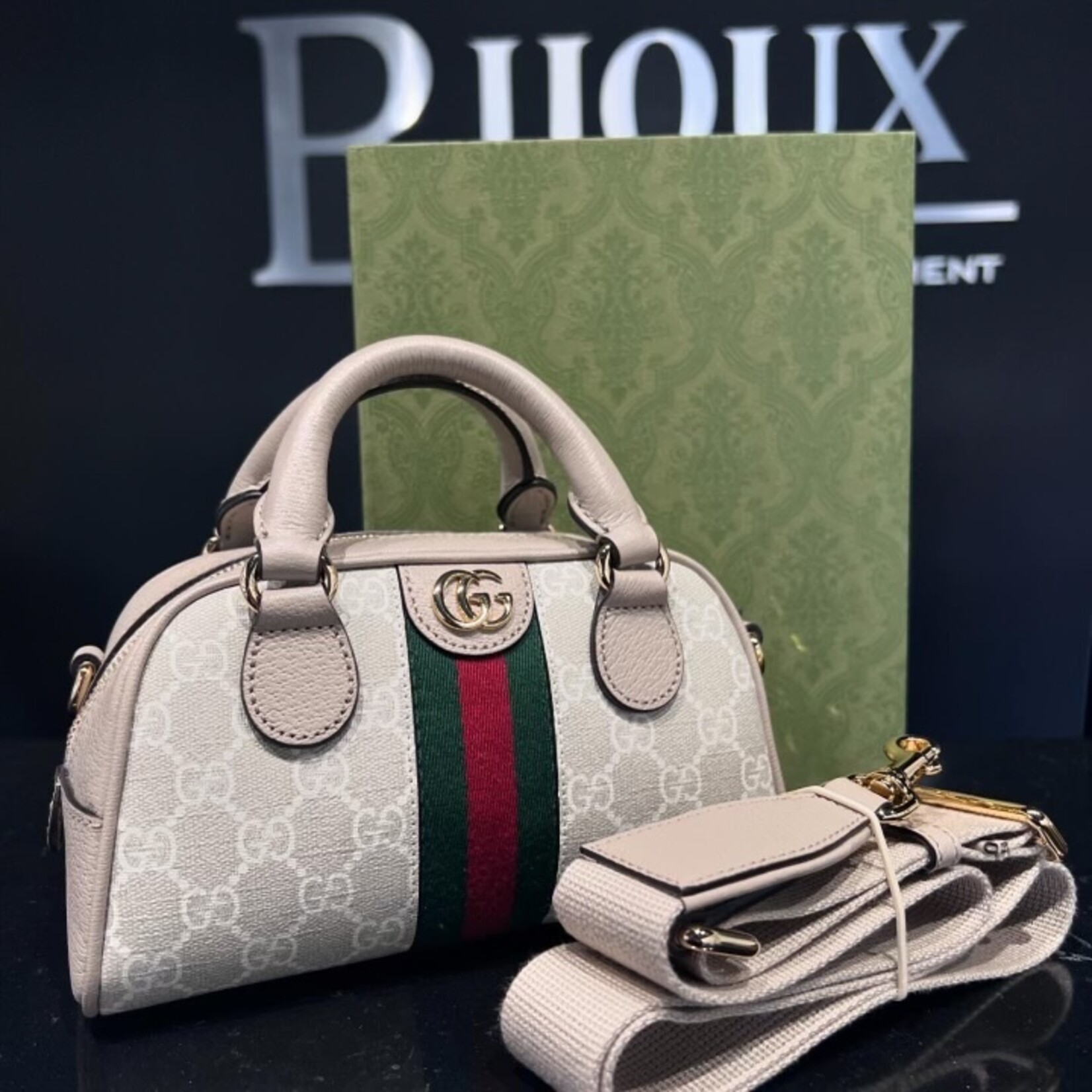 Gucci SOLD- Gucci Supreme Mini Ophidia Bowler Bag