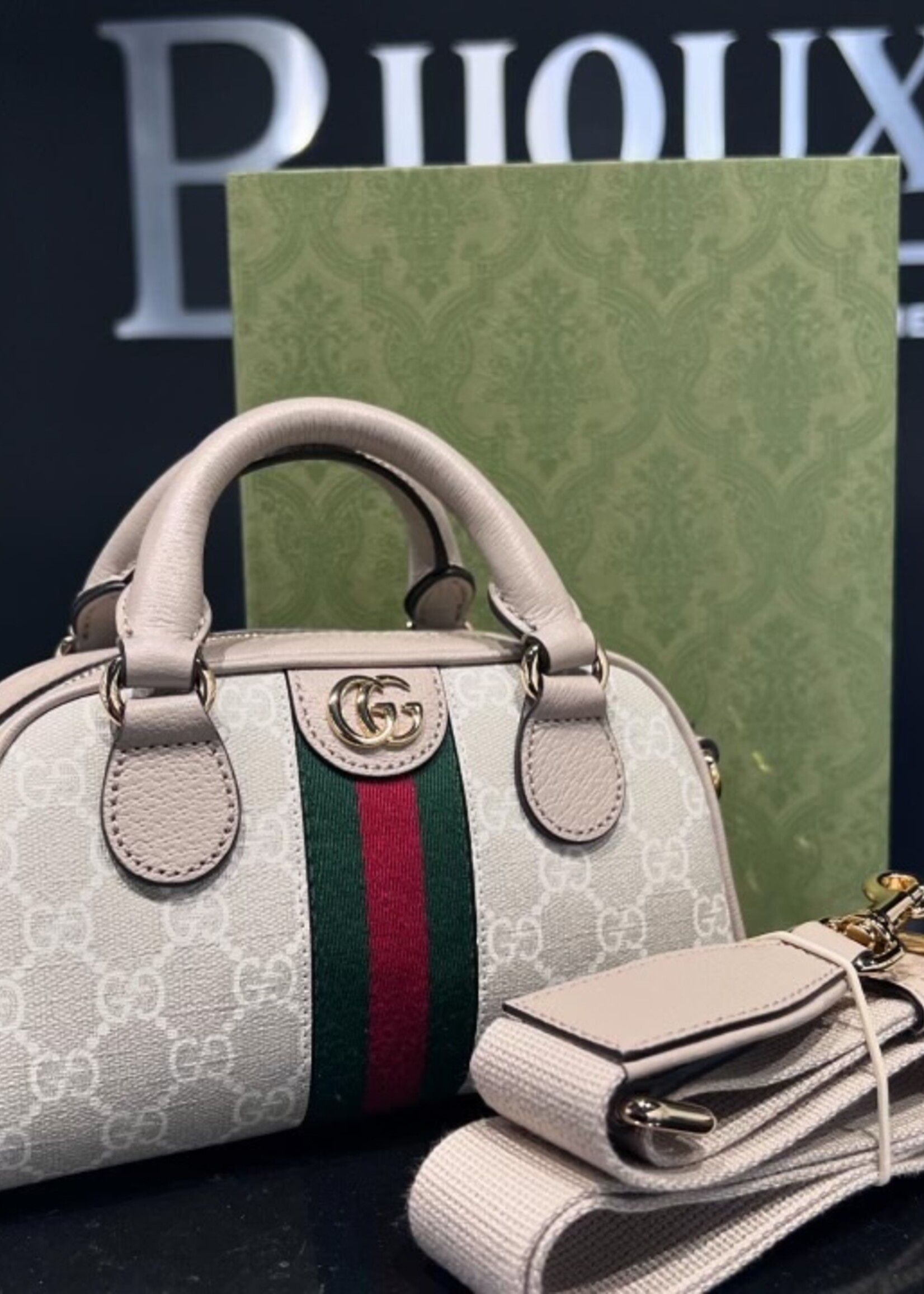 Gucci SOLD- Gucci Supreme Mini Ophidia Bowler Bag