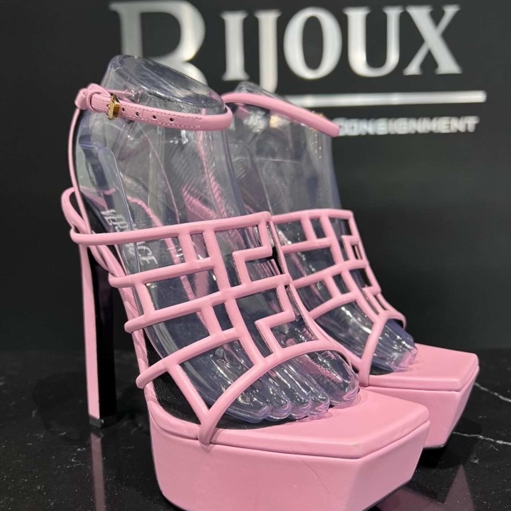 Versace SOLD- Versace Maze Cut out Platform Shoes- 38.5