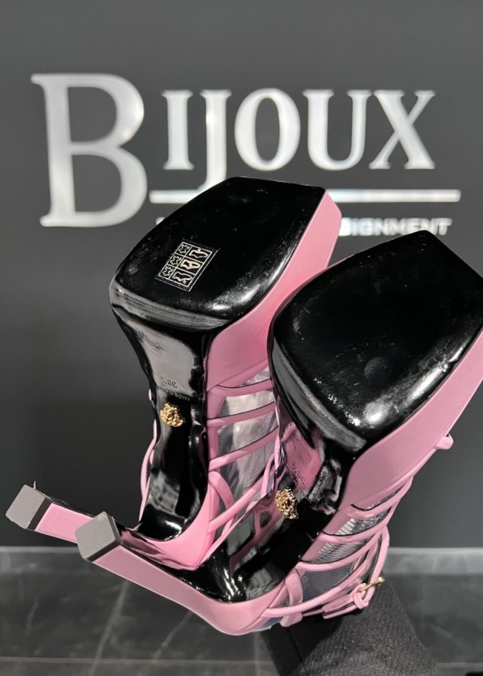 Versace SOLD- Versace Maze Cut out Platform Shoes- 38.5