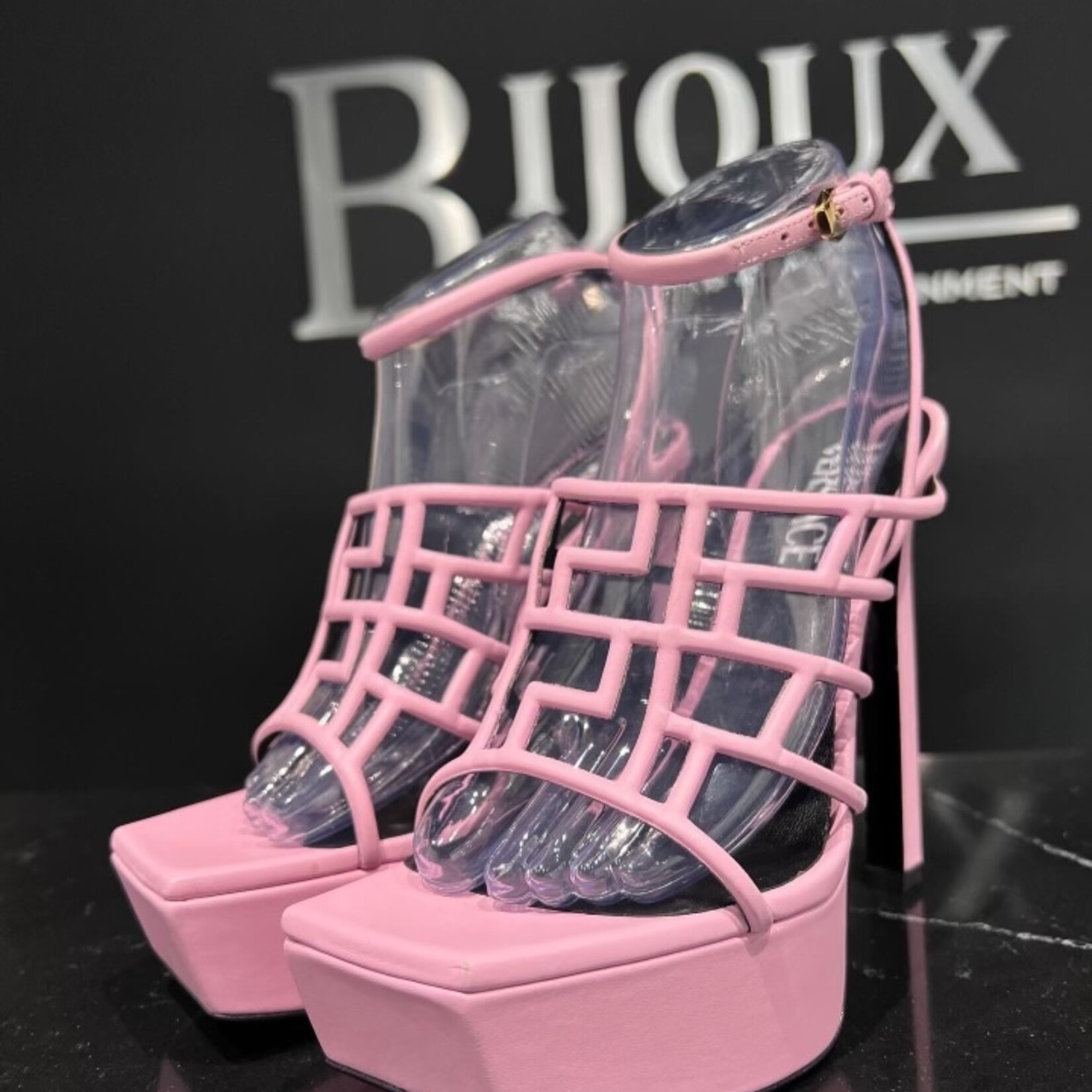 Versace SOLD- Versace Maze Cut out Platform Shoes- 38.5