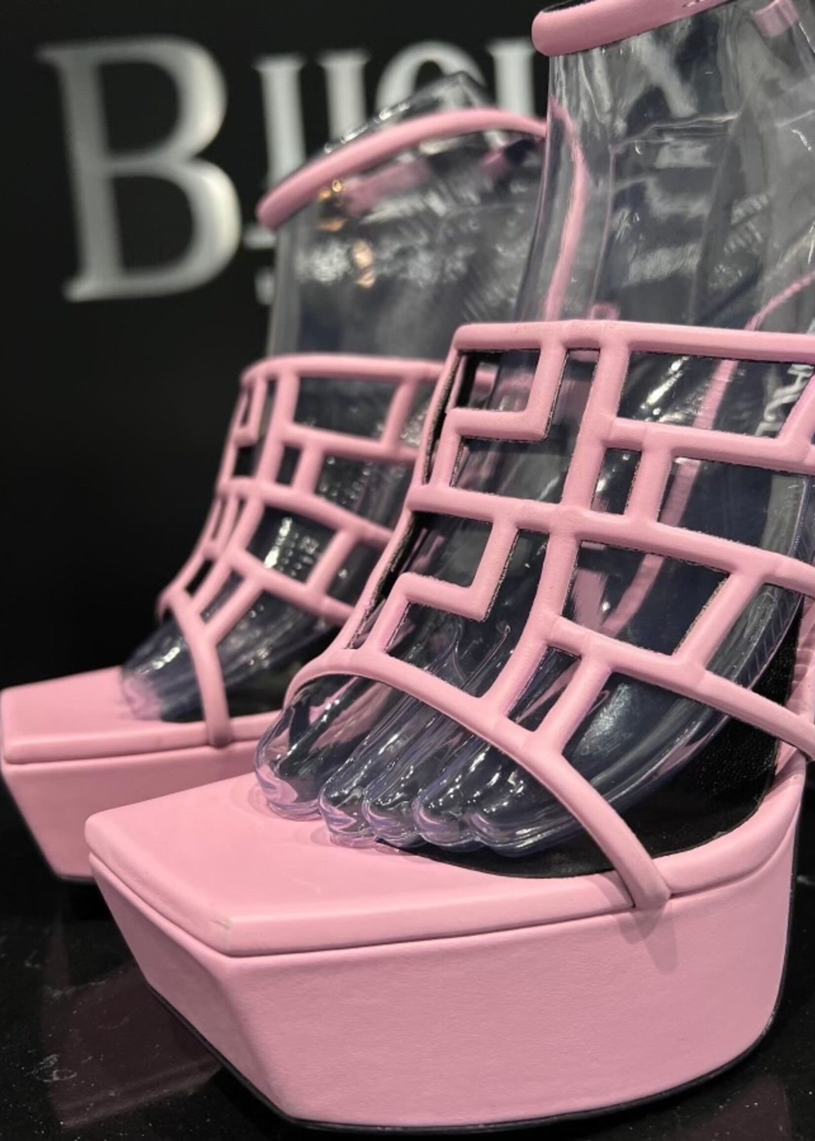 Versace SOLD- Versace Maze Cut out Platform Shoes- 38.5