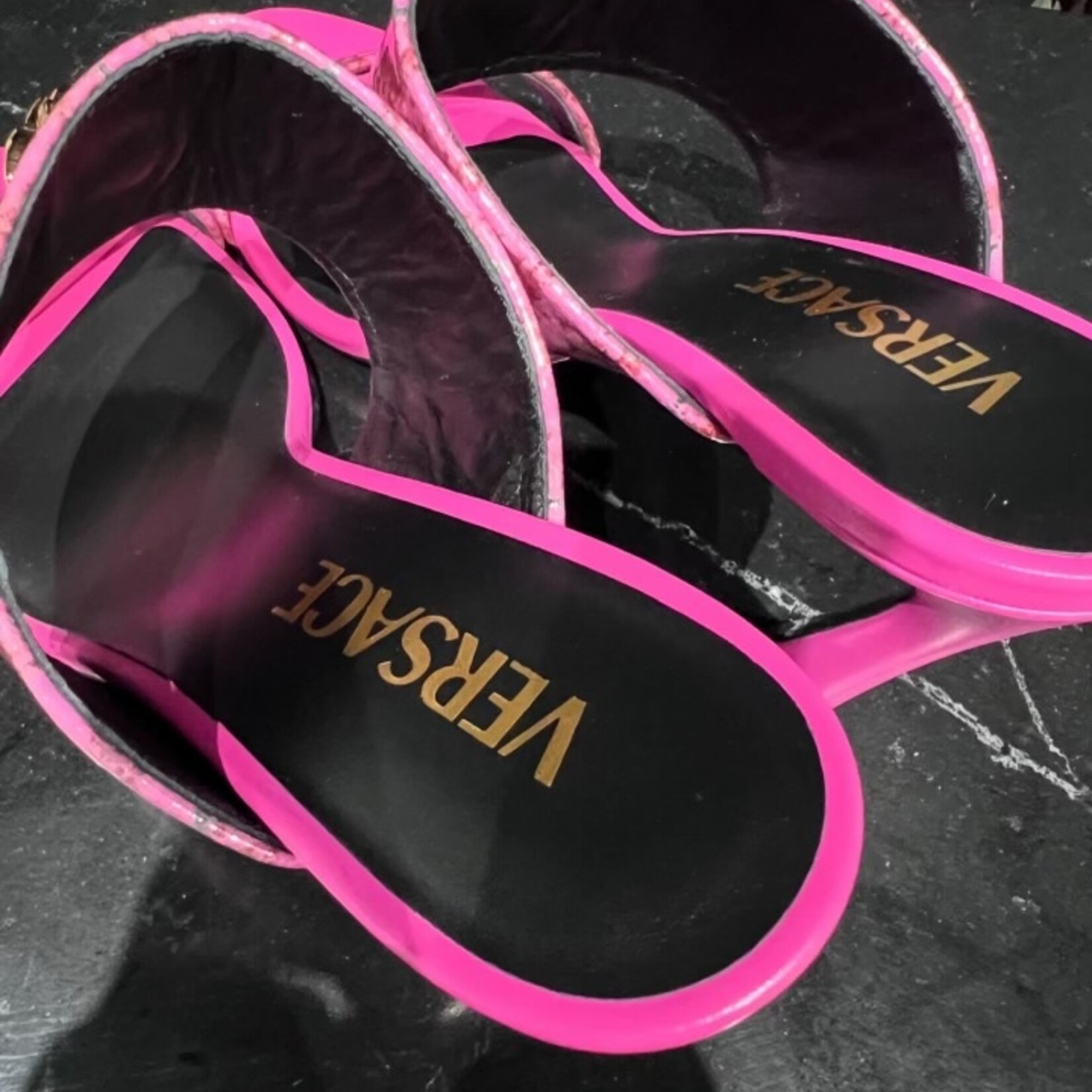 Versace SOLD- Versace Patent Tweed Heels- 38