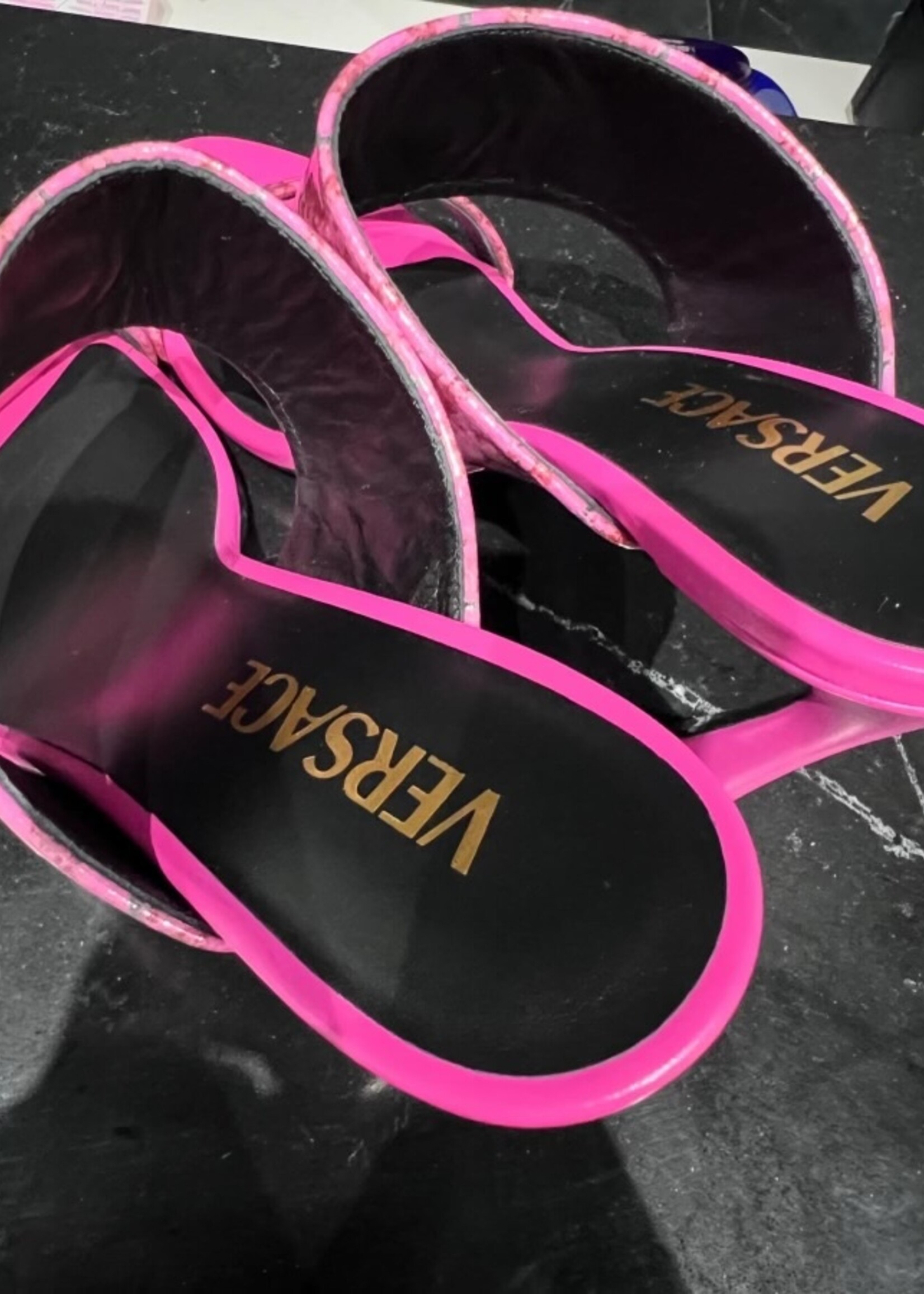 Versace SOLD- Versace Patent Tweed Heels- 38