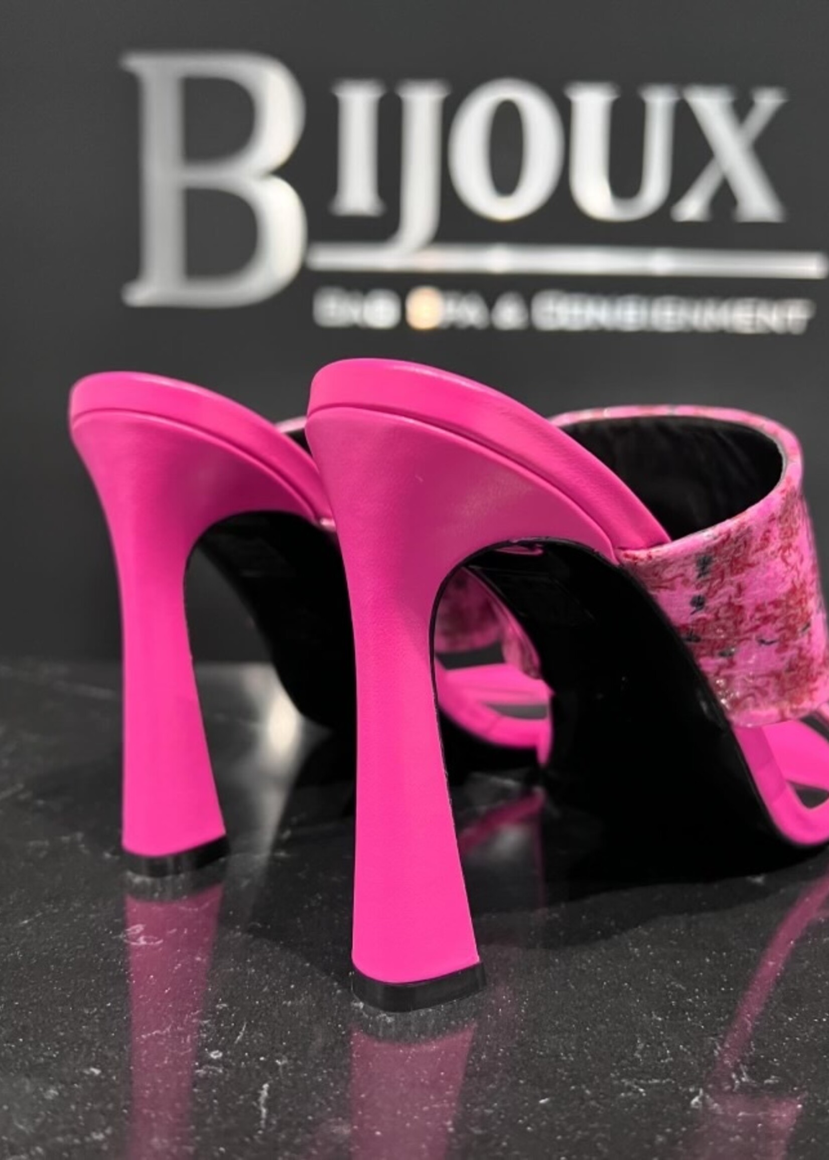 Versace SOLD- Versace Patent Tweed Heels- 38