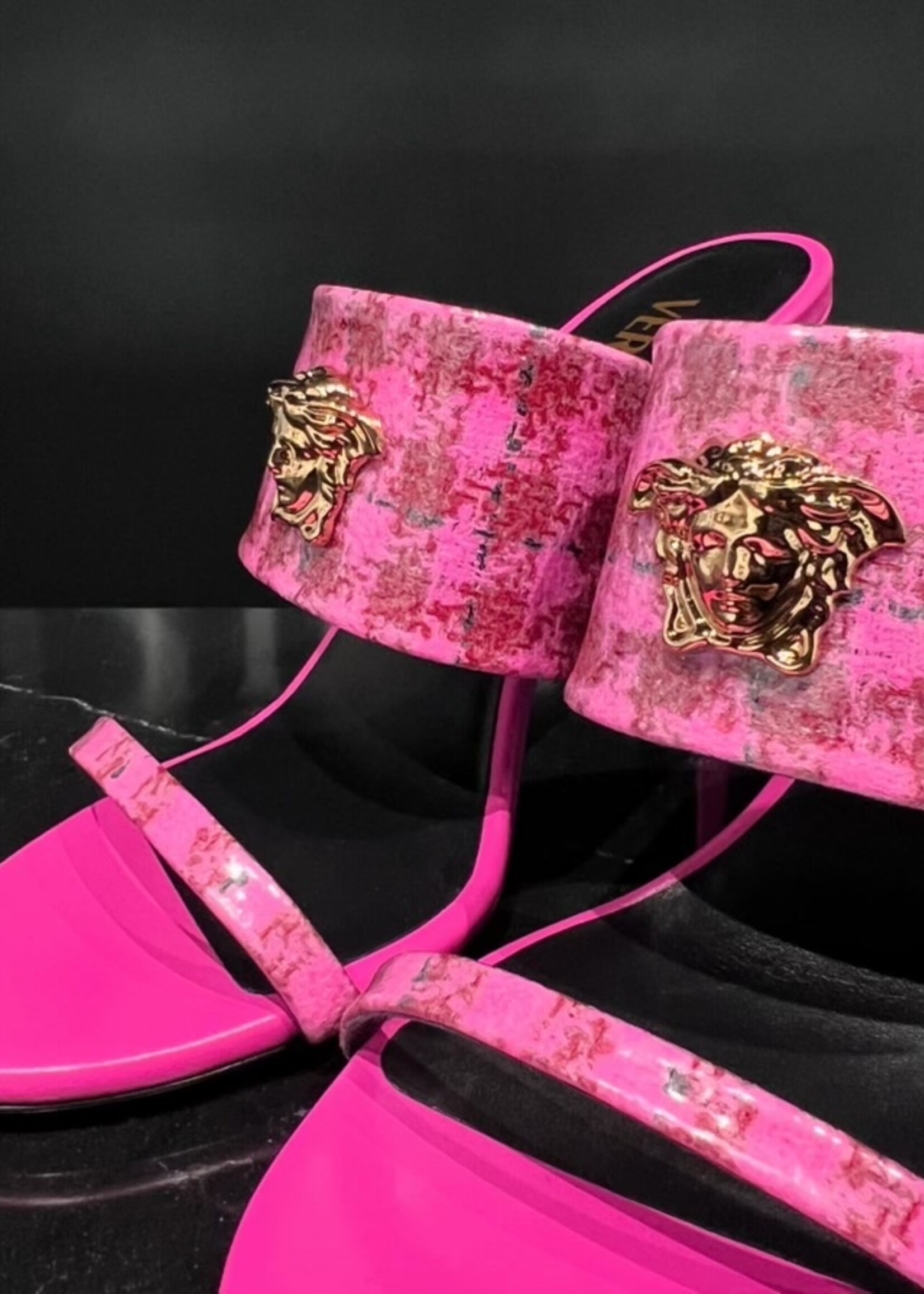 Versace SOLD- Versace Patent Tweed Heels- 38