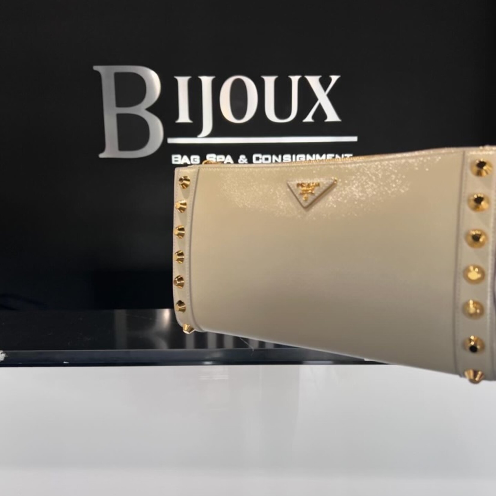 Prada SOLD- Prada Studded Clutch