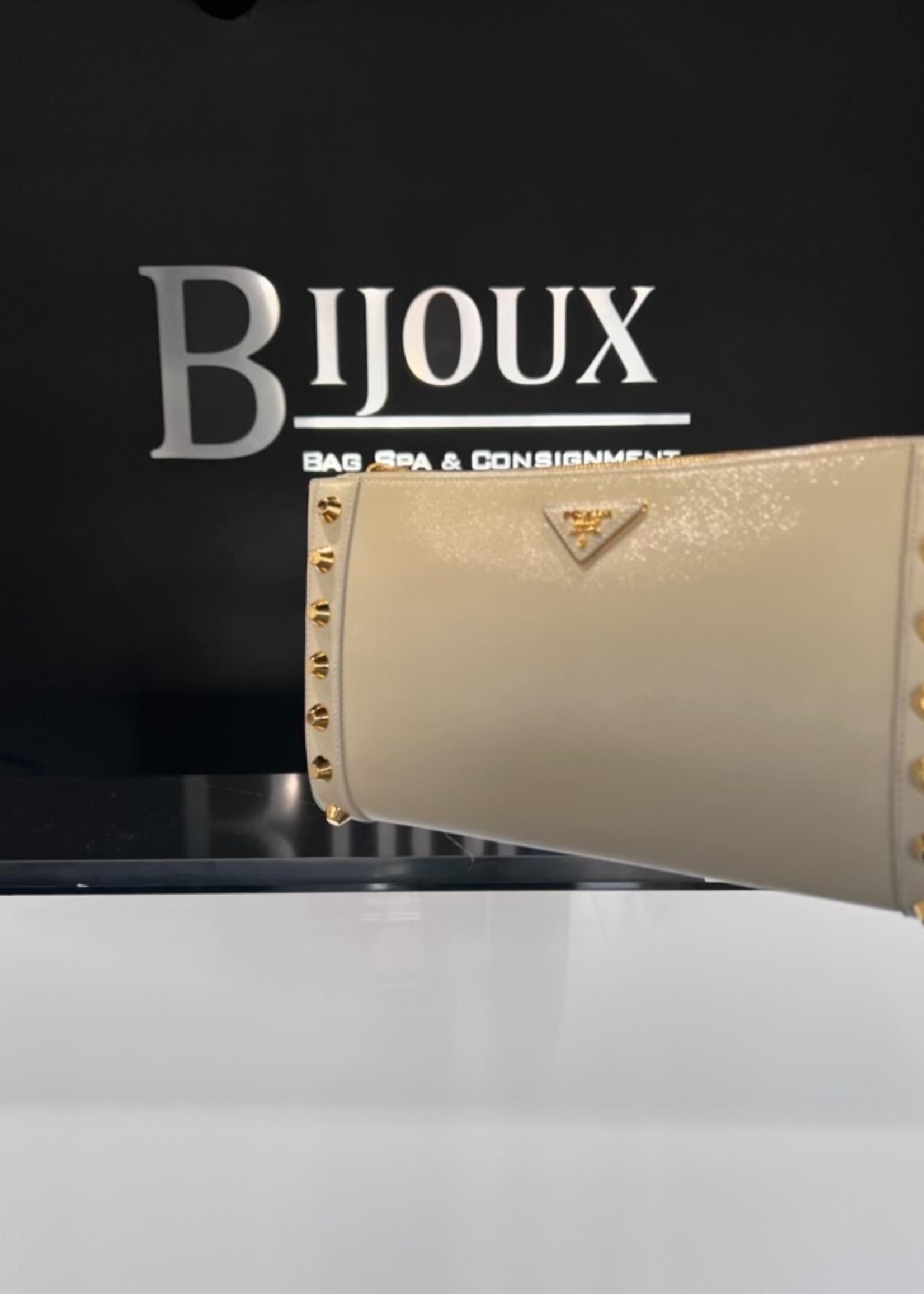 Prada SOLD- Prada Studded Clutch