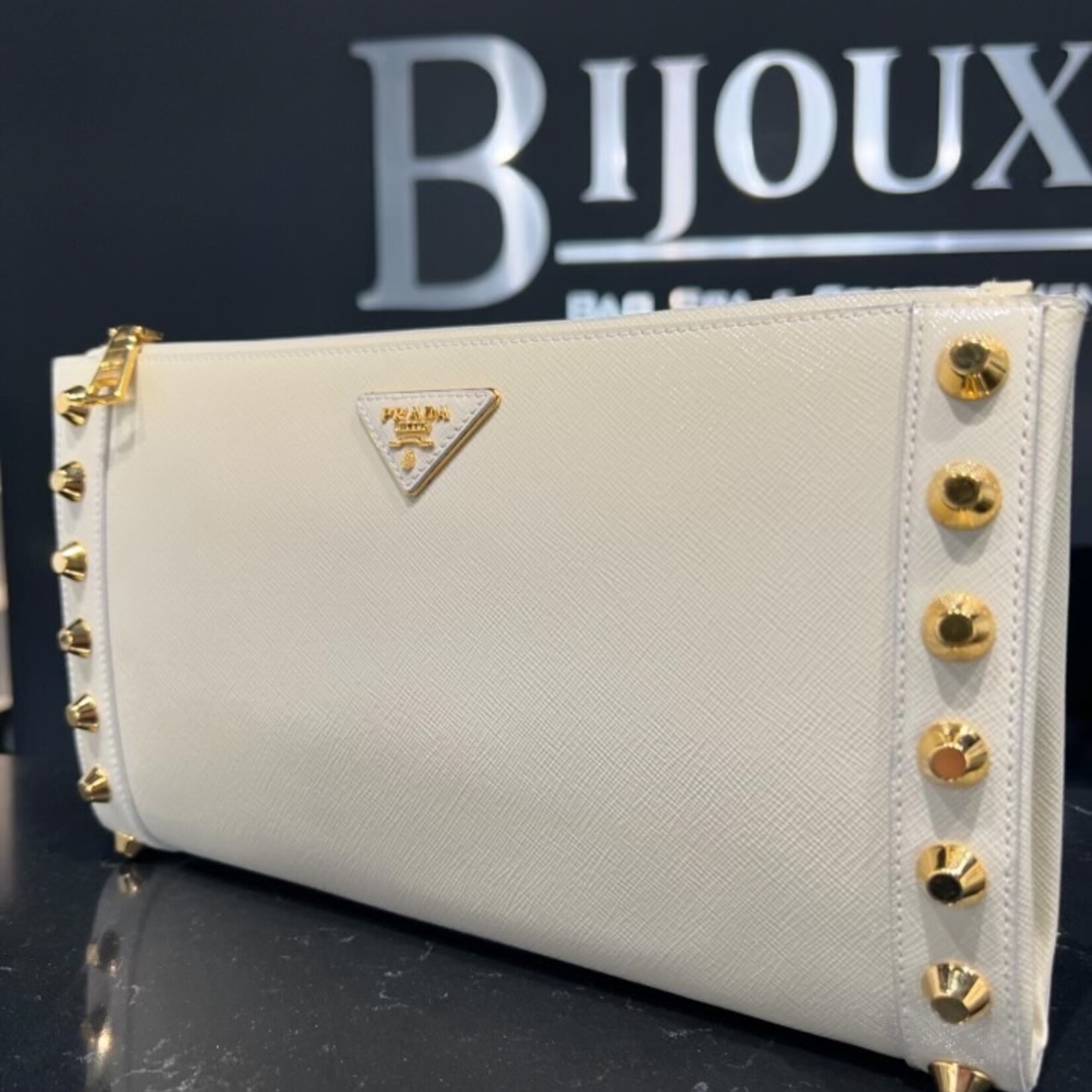 Prada SOLD- Prada Studded Clutch