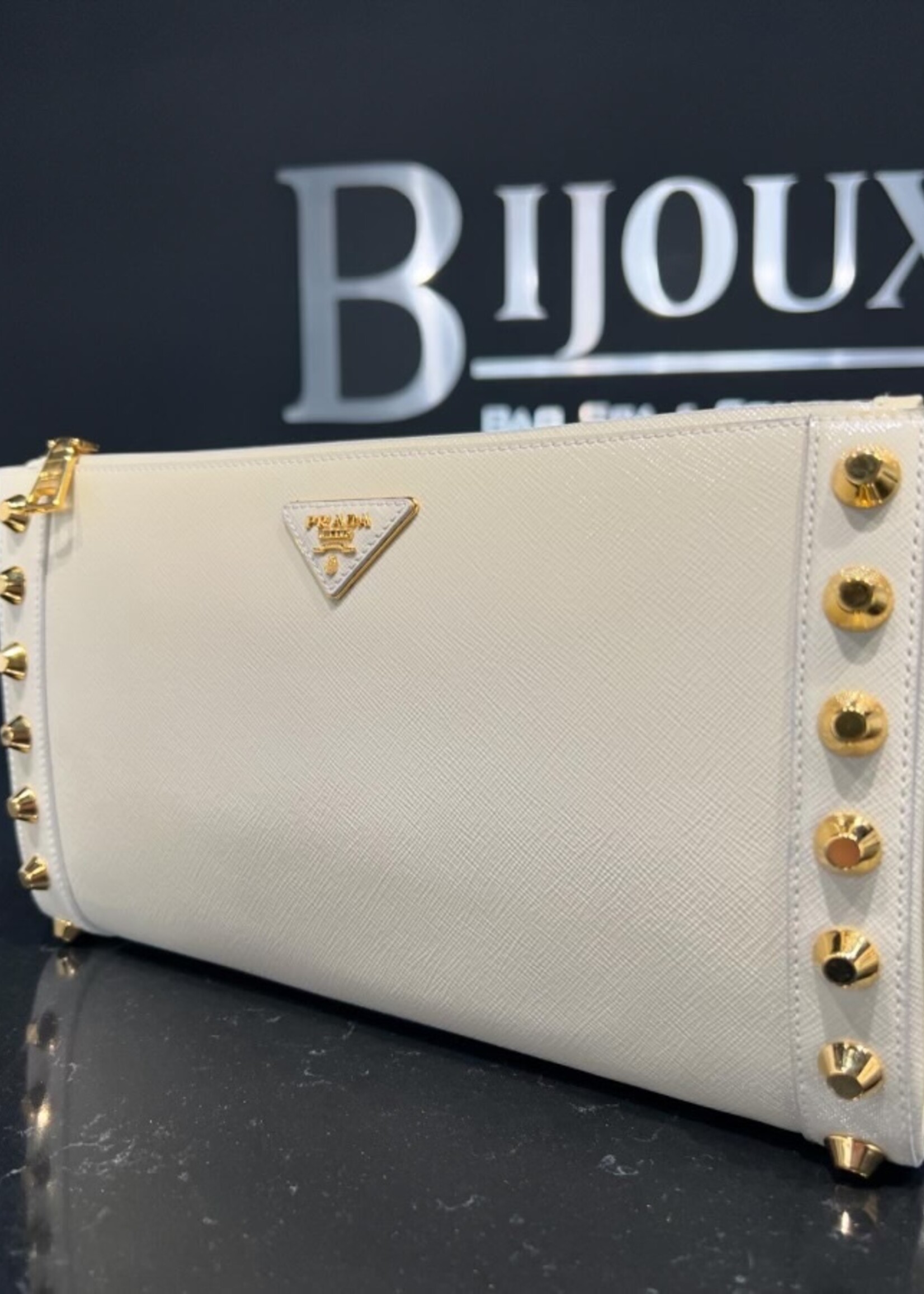 Prada SOLD- Prada Studded Clutch