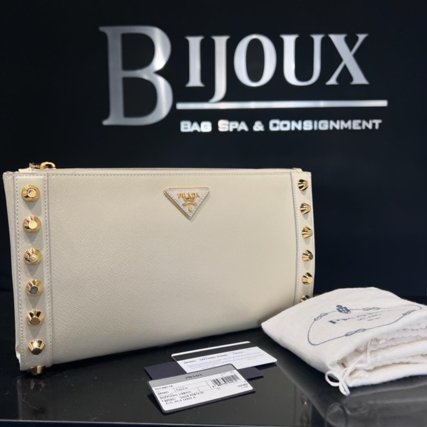 Prada SOLD- Prada Studded Clutch