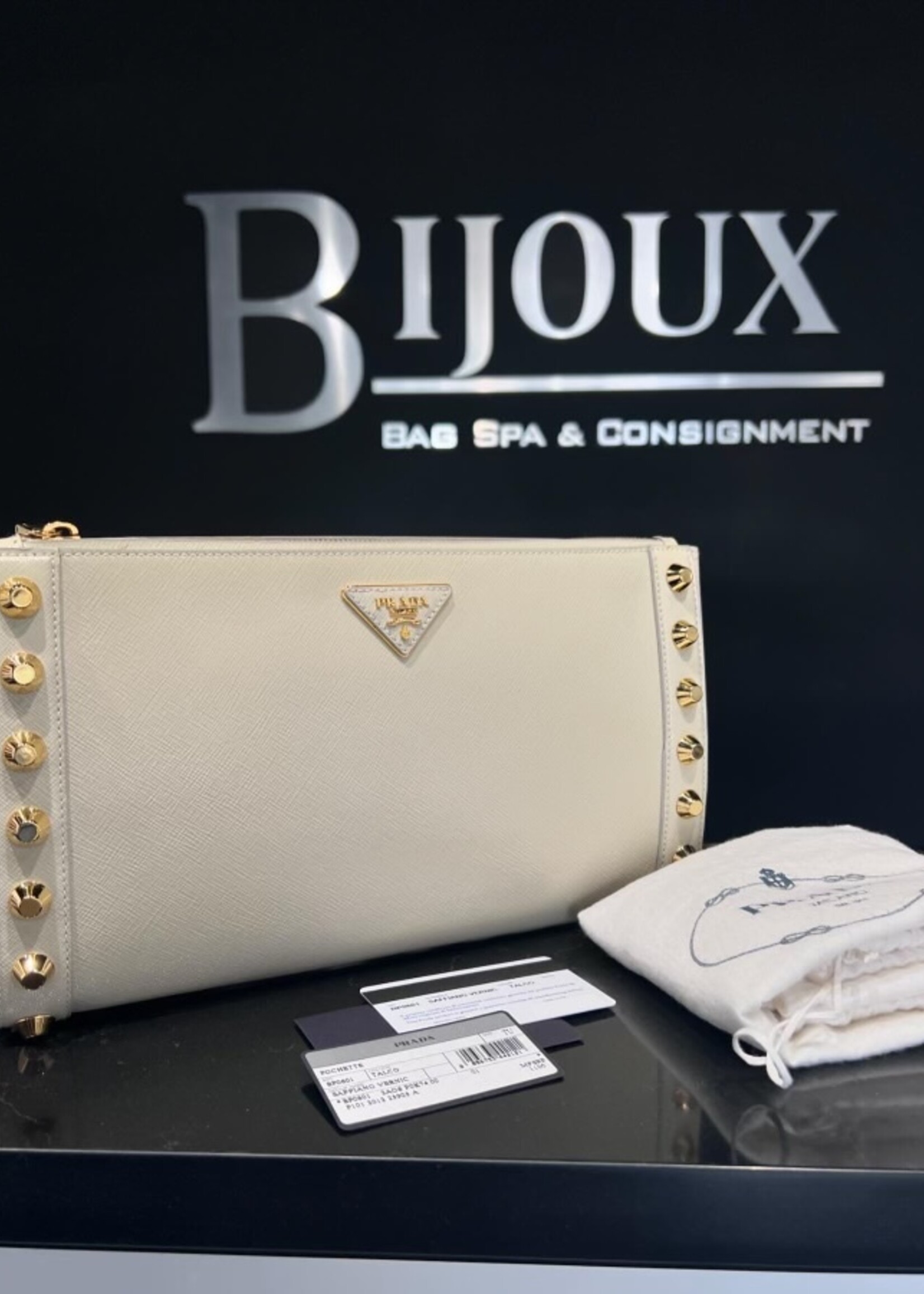 Prada SOLD- Prada Studded Clutch