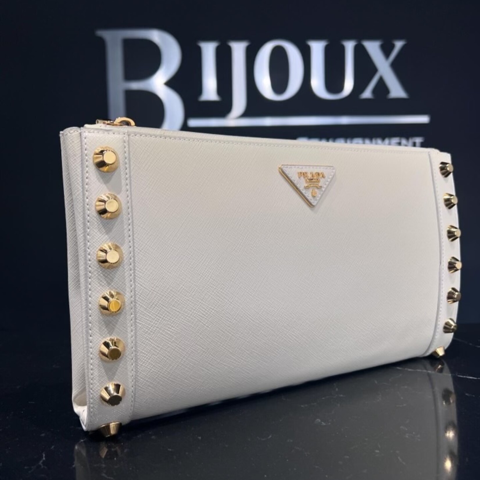 Prada SOLD- Prada Studded Clutch