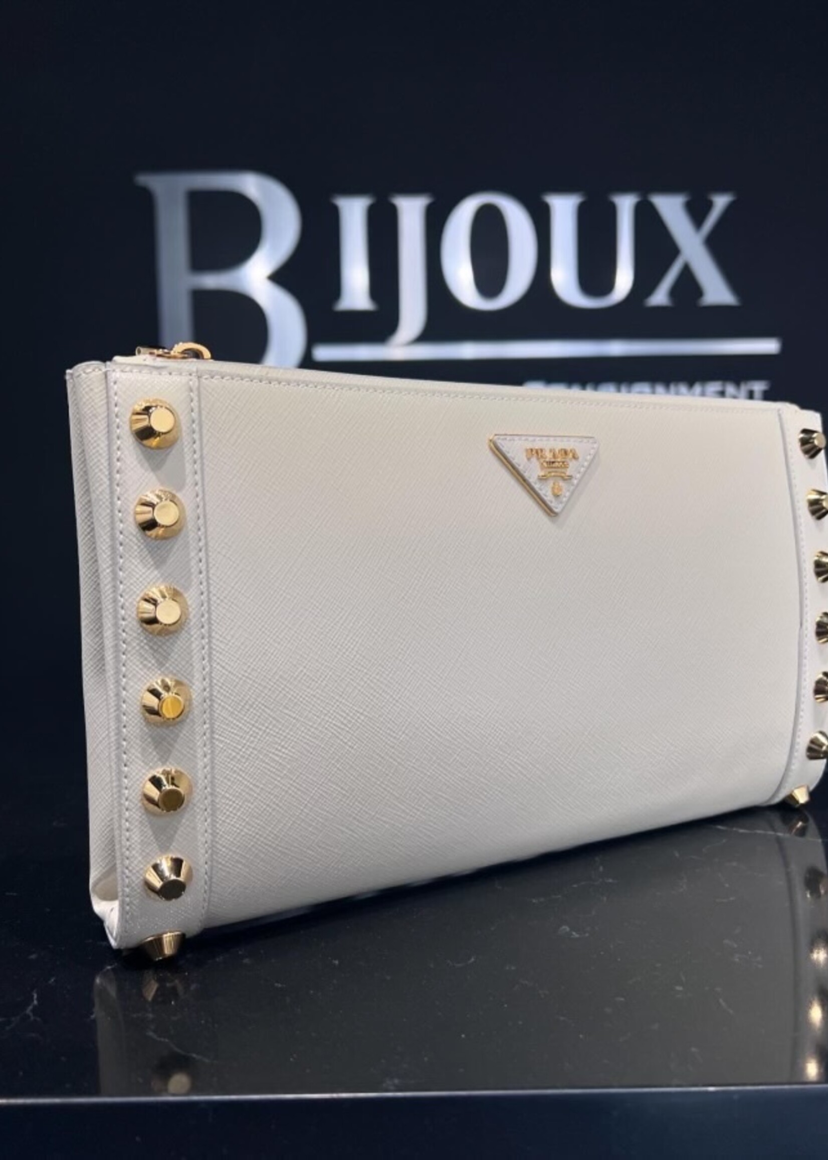 Prada SOLD- Prada Studded Clutch
