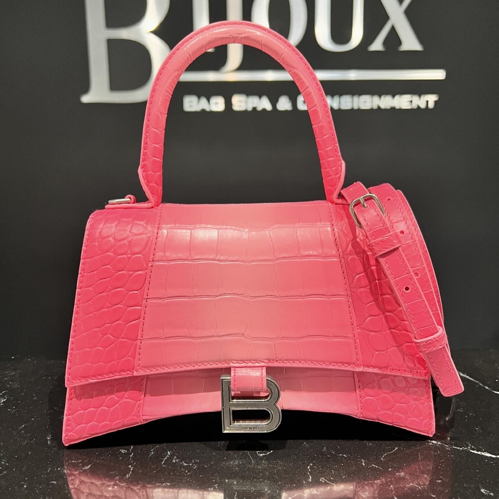 Balenciaga SOLD - Balenciaga Ombre Croc Hourglass Small