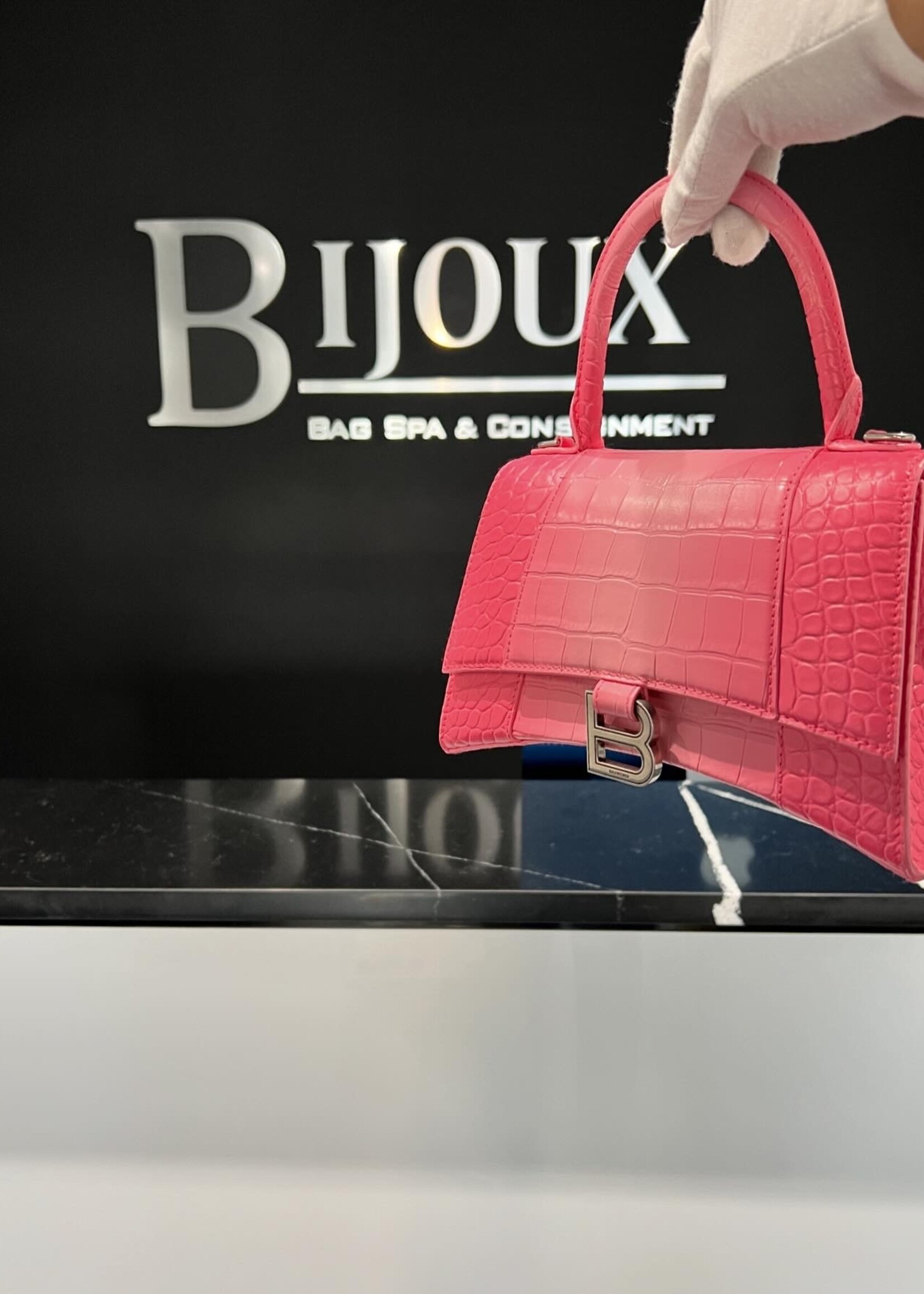 Balenciaga SOLD - Balenciaga Ombre Croc Hourglass Small