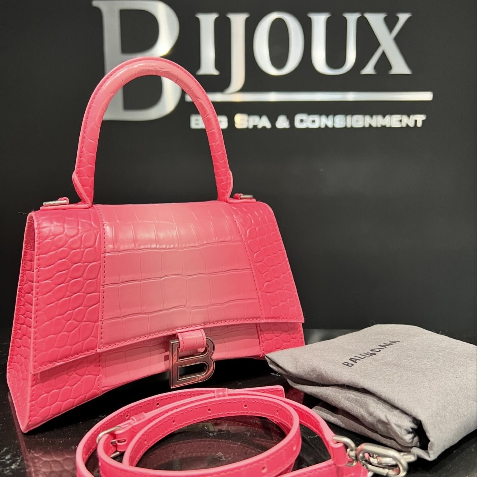 Balenciaga SOLD - Balenciaga Ombre Croc Hourglass Small