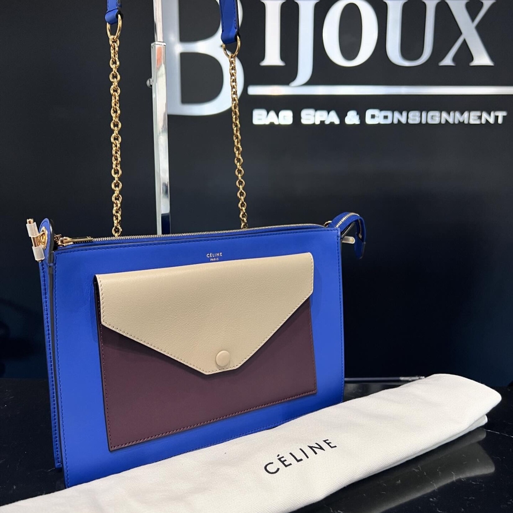 Celine Tricolor Bag Bijoux Bag Spa Consignment