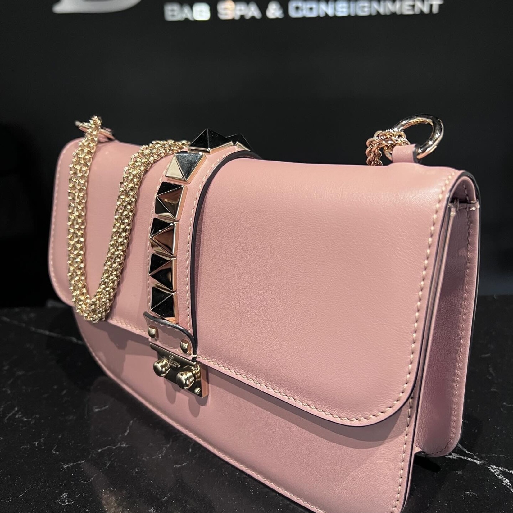 Valentino SOLD- Valentino Medium Glam Lock Nude