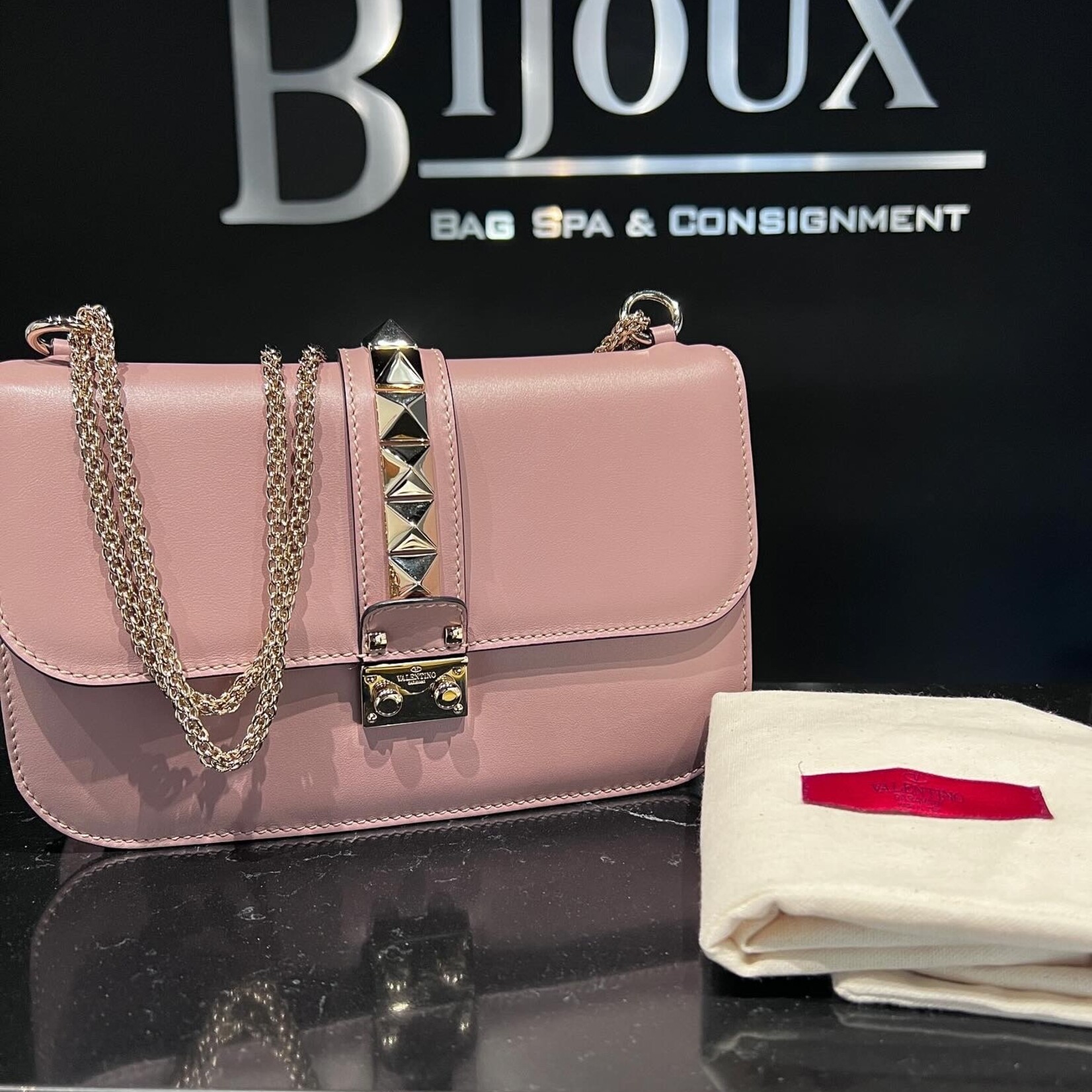 Valentino SOLD- Valentino Medium Glam Lock Nude