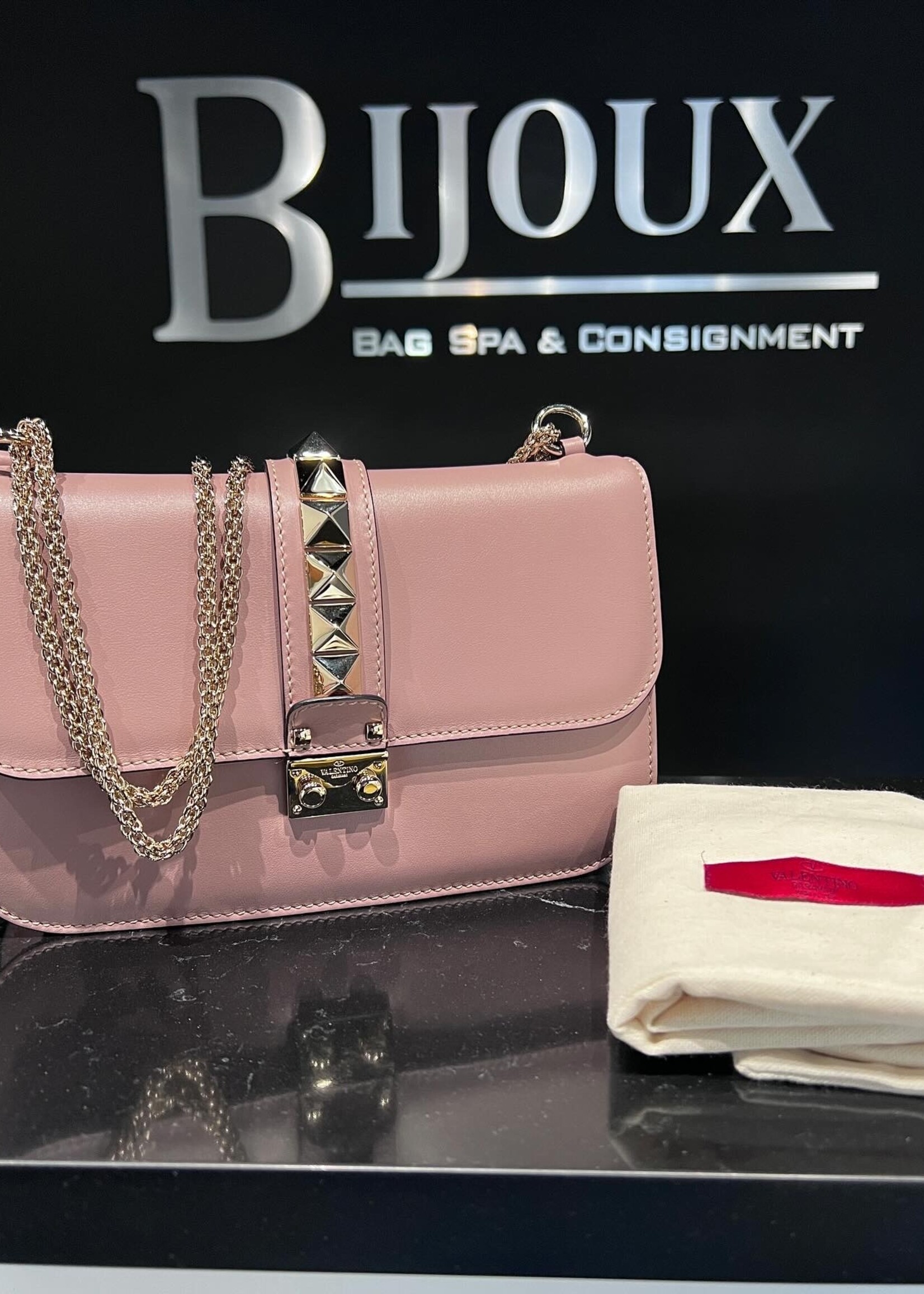 Valentino SOLD- Valentino Medium Glam Lock Nude