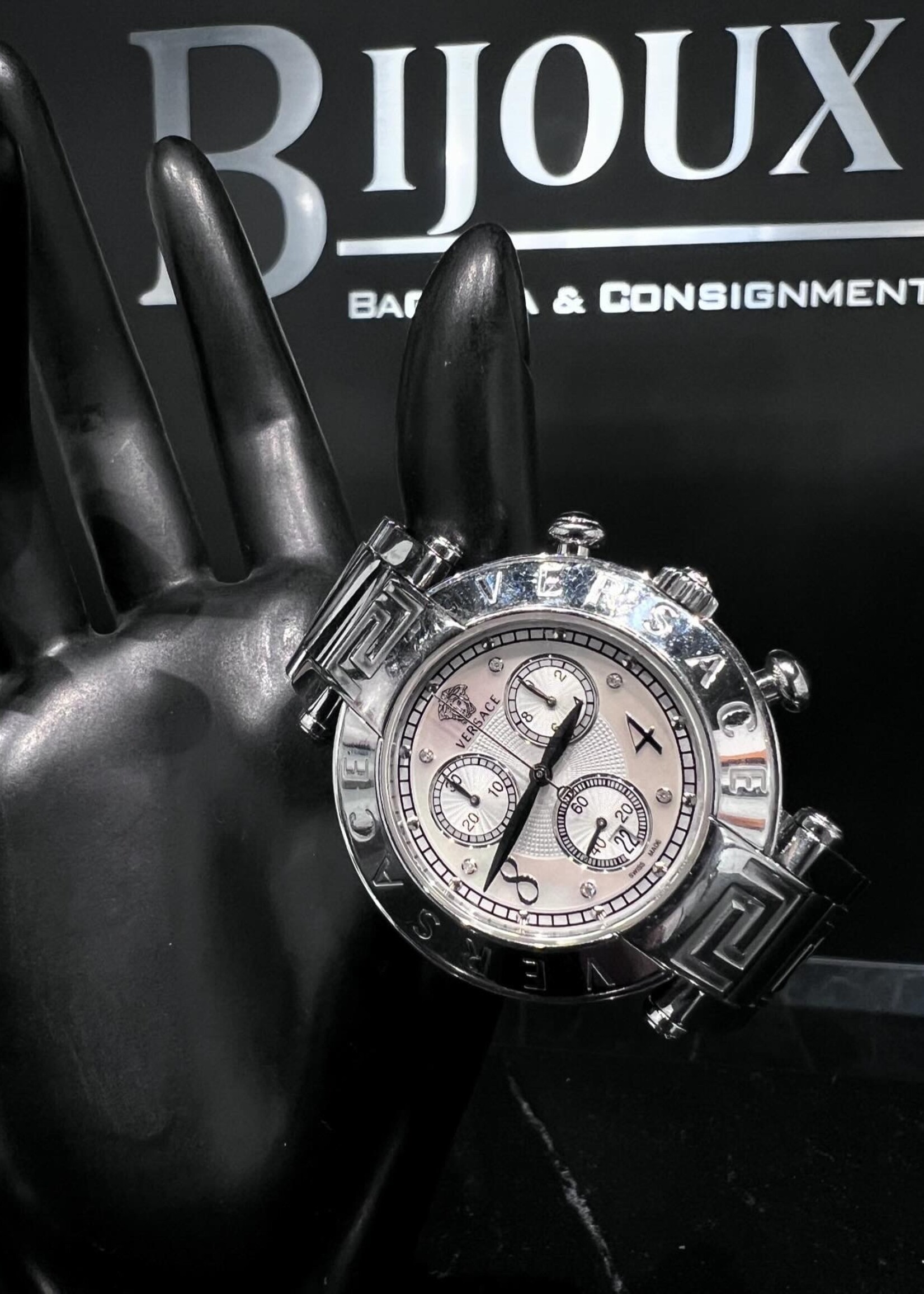 Versace Versace Mother of Pearl Chronograph Reve Watch