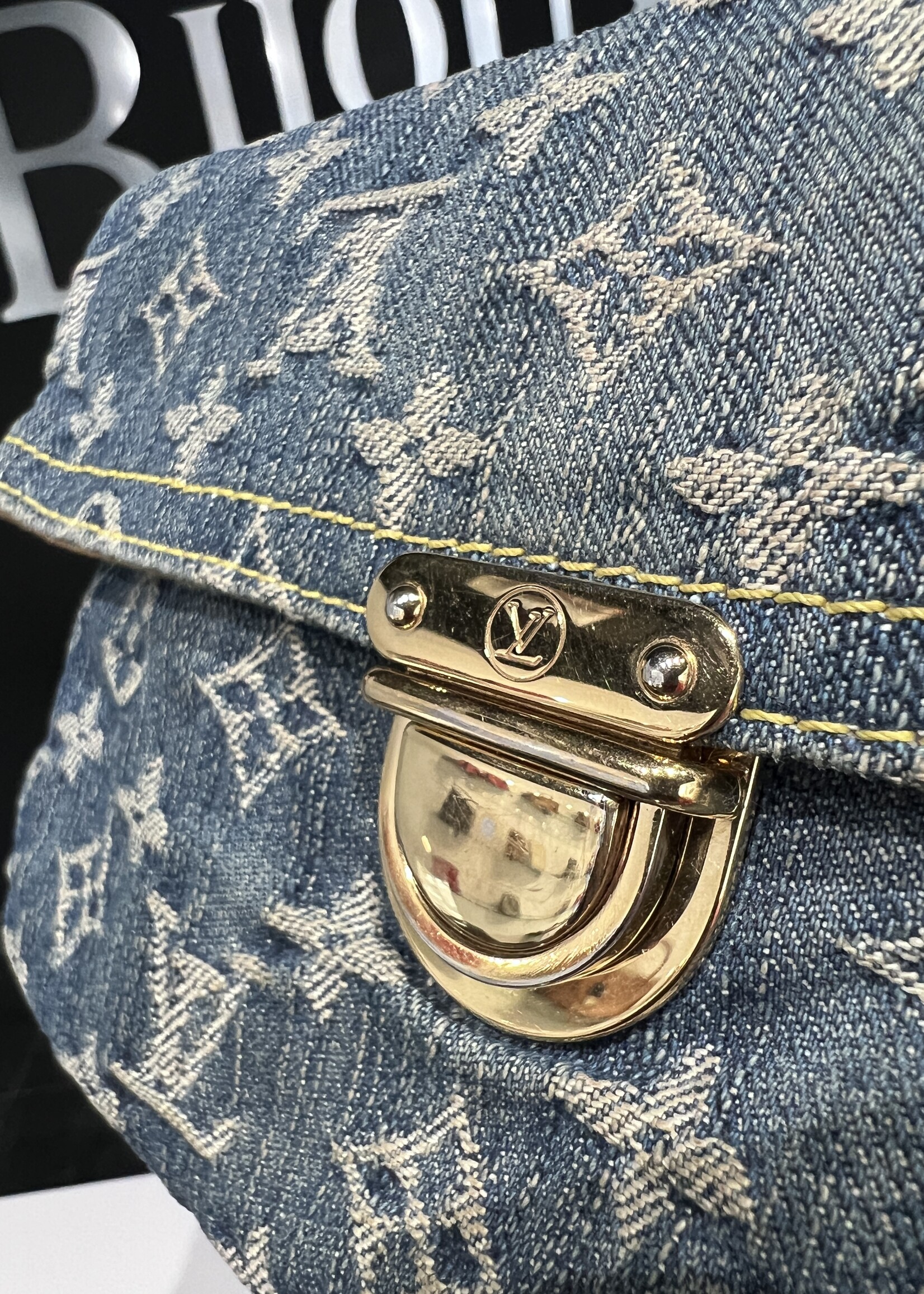 Louis Vuitton SOLD- Louis Vuitton Denim Pochette Plat Clutch