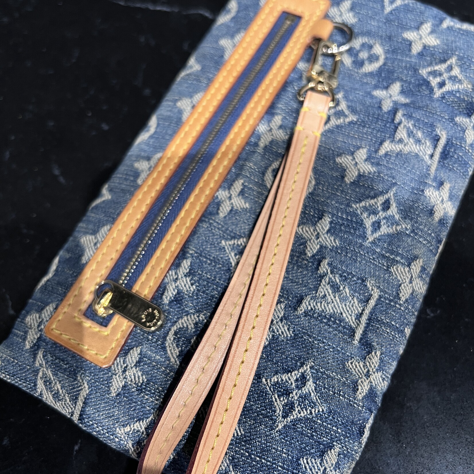 Louis Vuitton SOLD- Louis Vuitton Denim Pochette Plat Clutch
