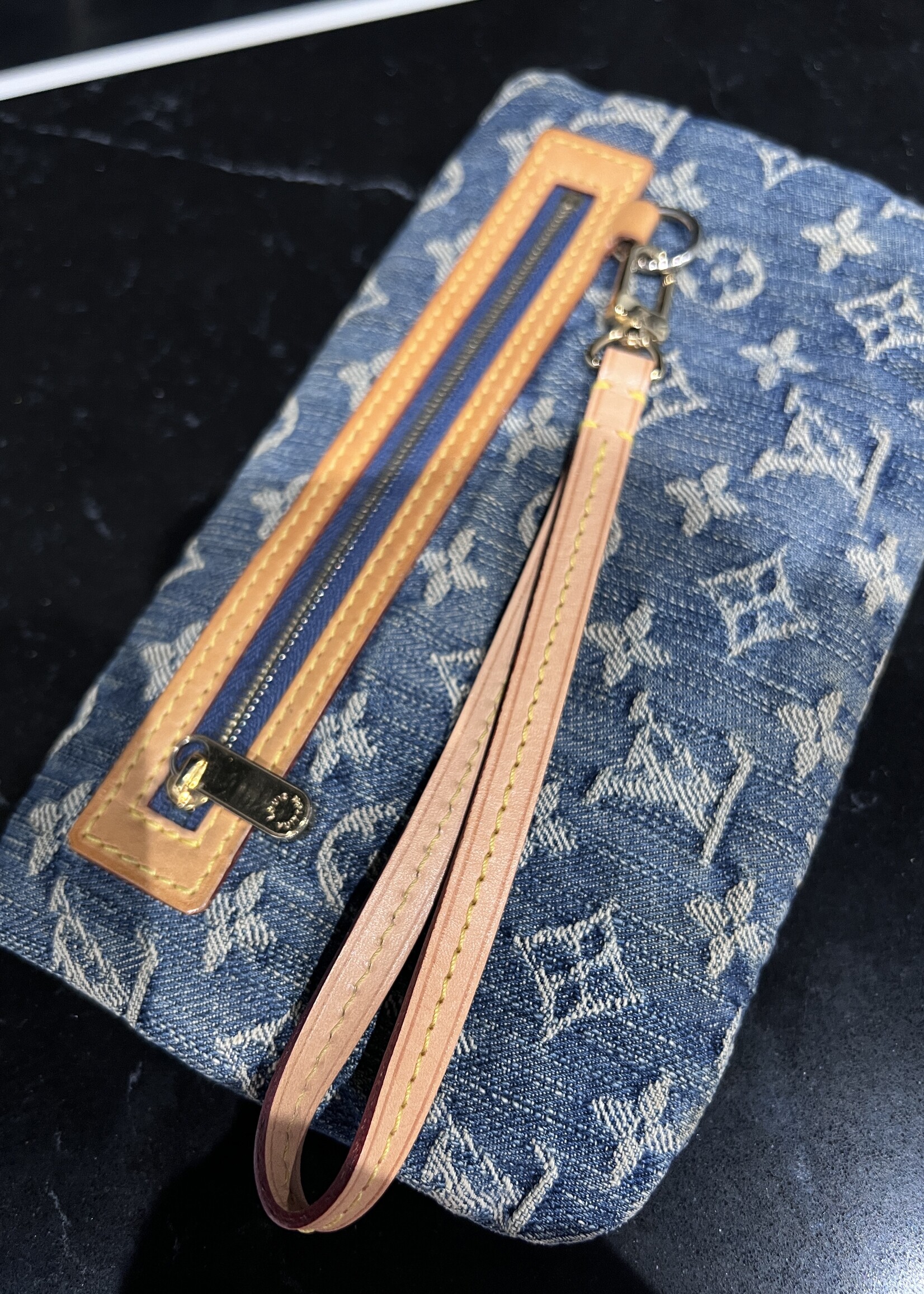 Louis Vuitton SOLD- Louis Vuitton Denim Pochette Plat Clutch