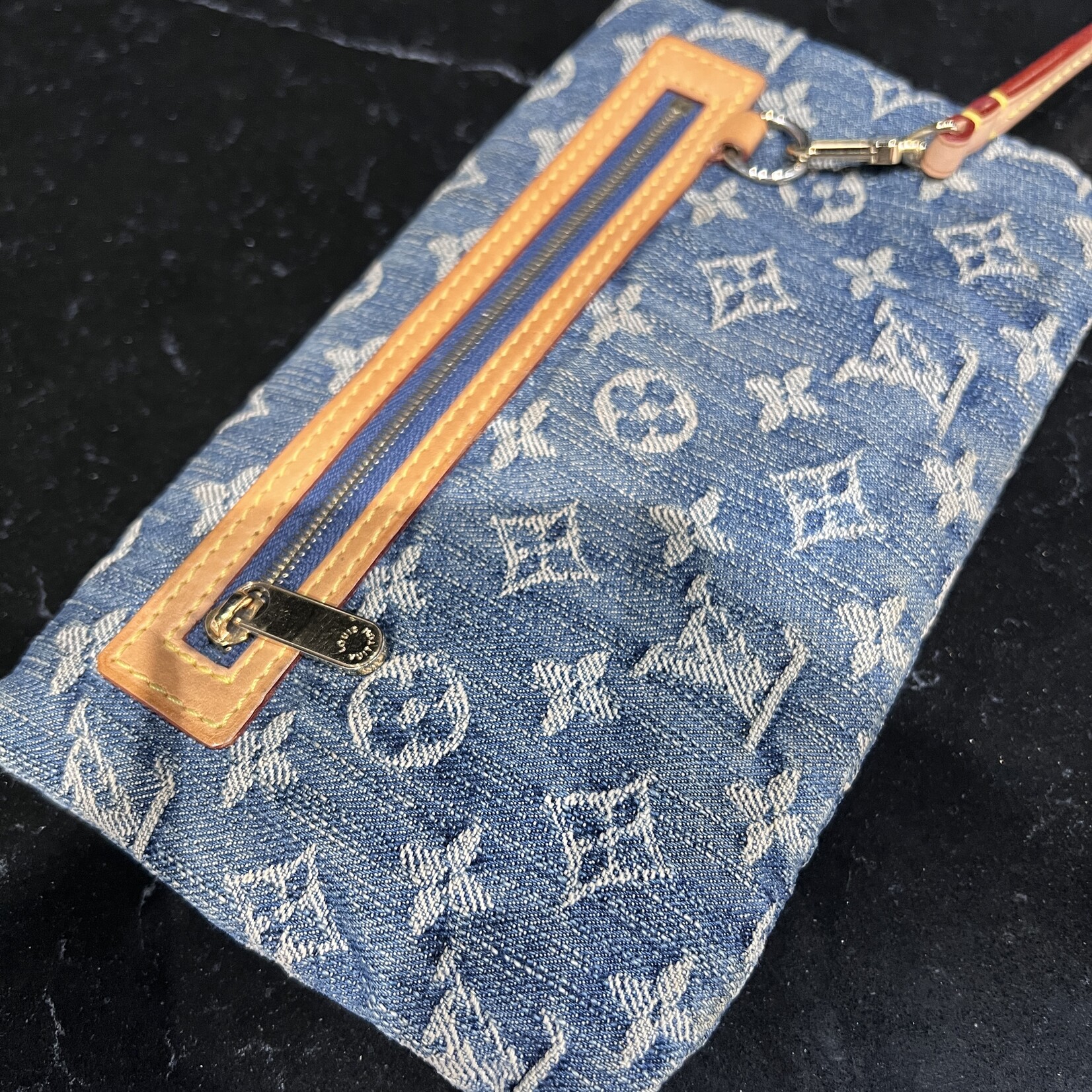 Louis Vuitton SOLD- Louis Vuitton Denim Pochette Plat Clutch