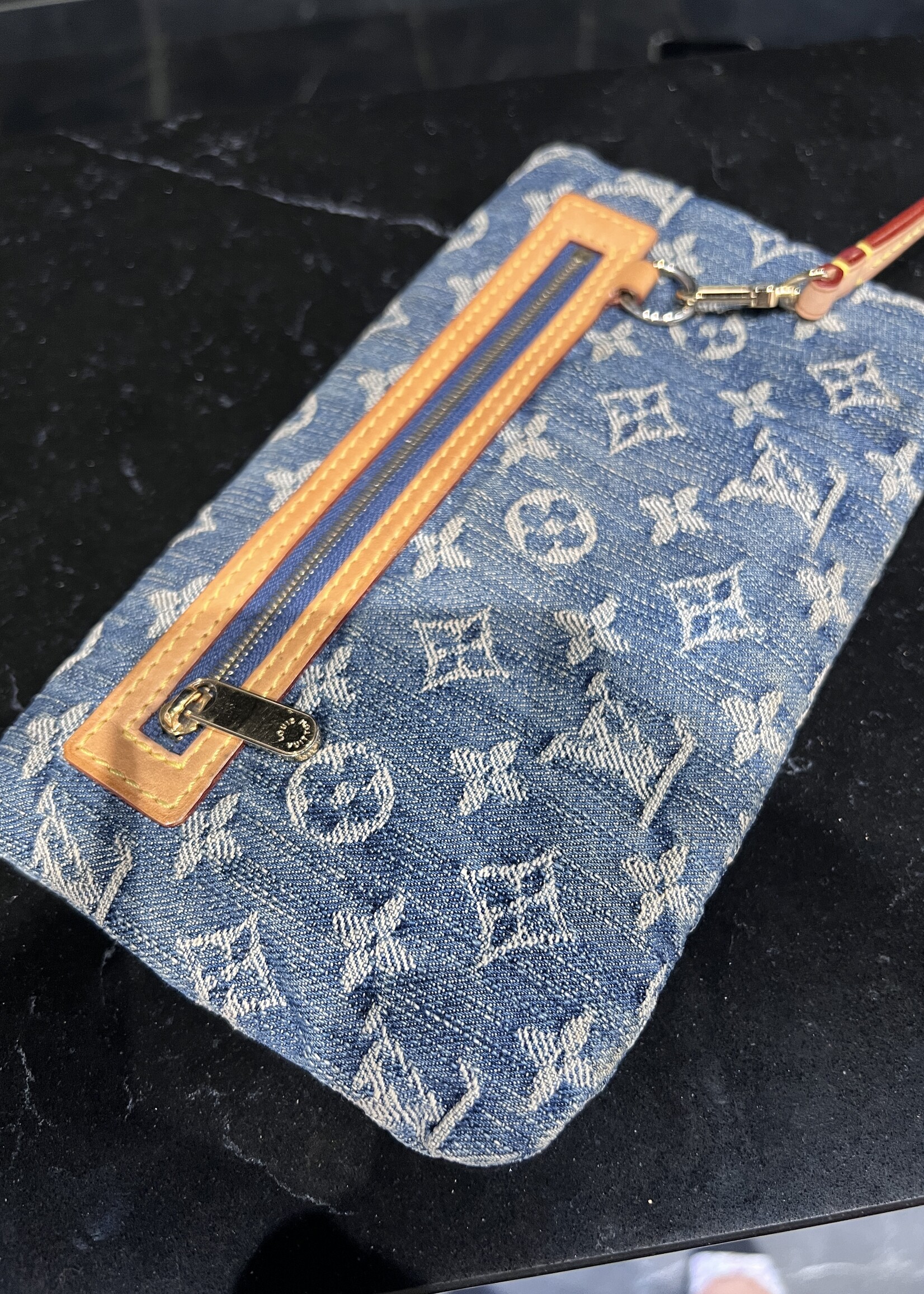 Louis Vuitton SOLD- Louis Vuitton Denim Pochette Plat Clutch