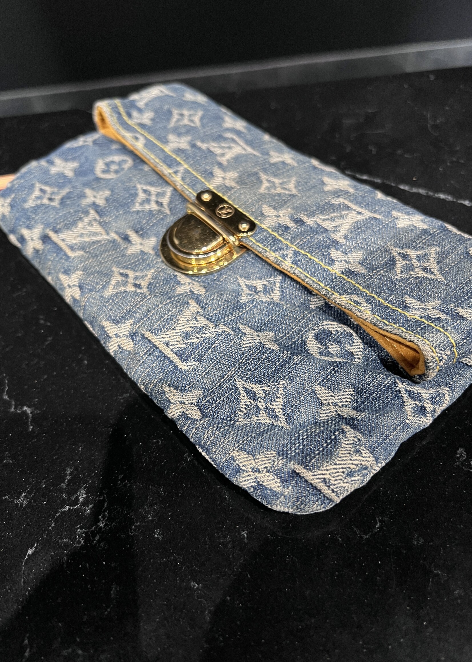 Louis Vuitton SOLD- Louis Vuitton Denim Pochette Plat Clutch
