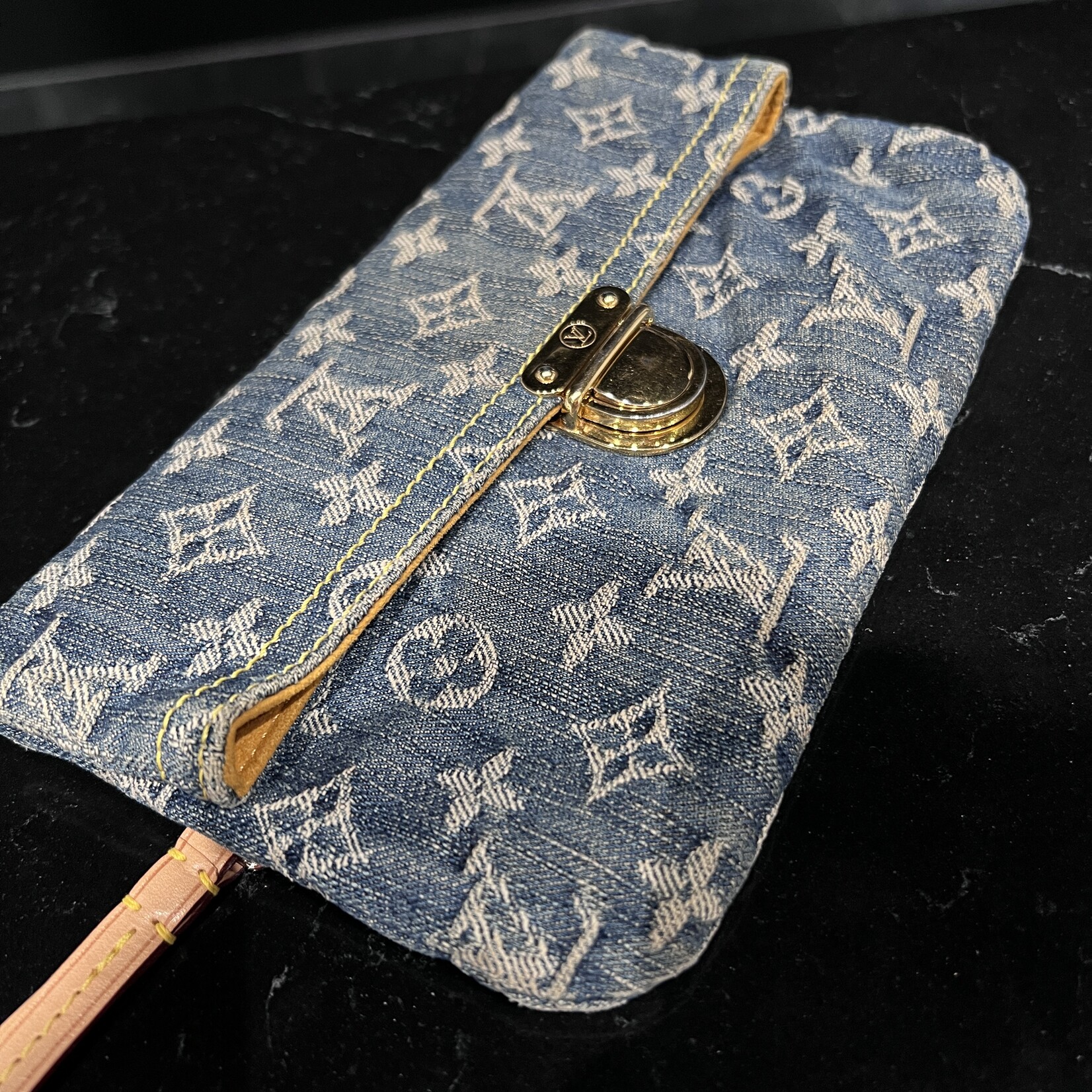 Louis Vuitton SOLD- Louis Vuitton Denim Pochette Plat Clutch