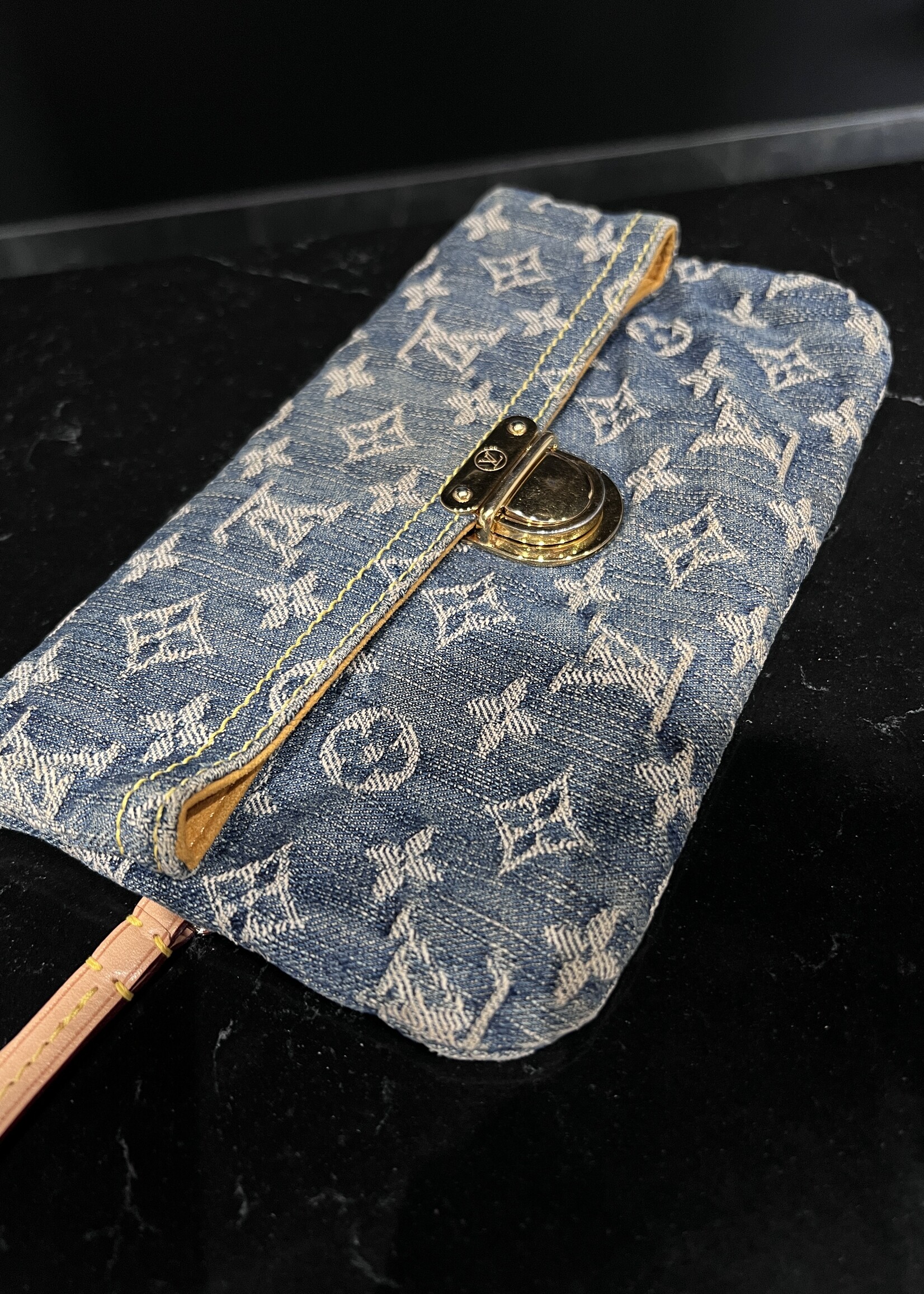 Louis Vuitton SOLD- Louis Vuitton Denim Pochette Plat Clutch