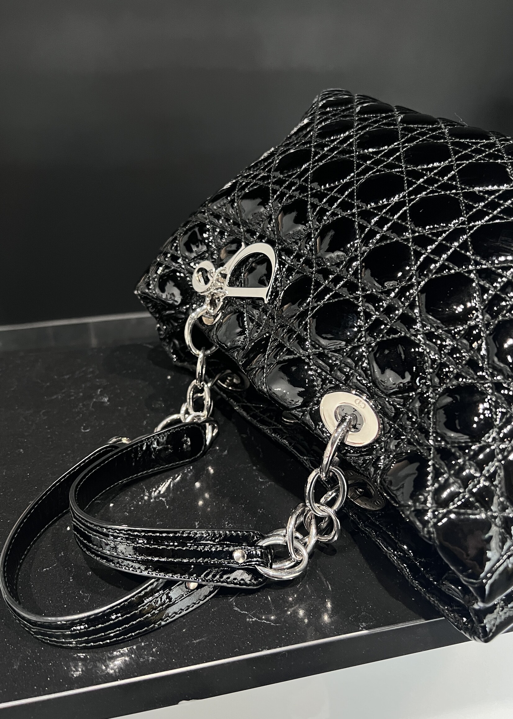 Christian Dior Christian Dior Patent Shopper Tote