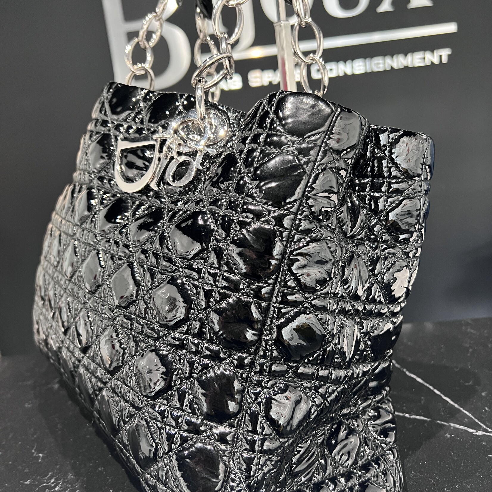 Christian Dior Christian Dior Patent Shopper Tote