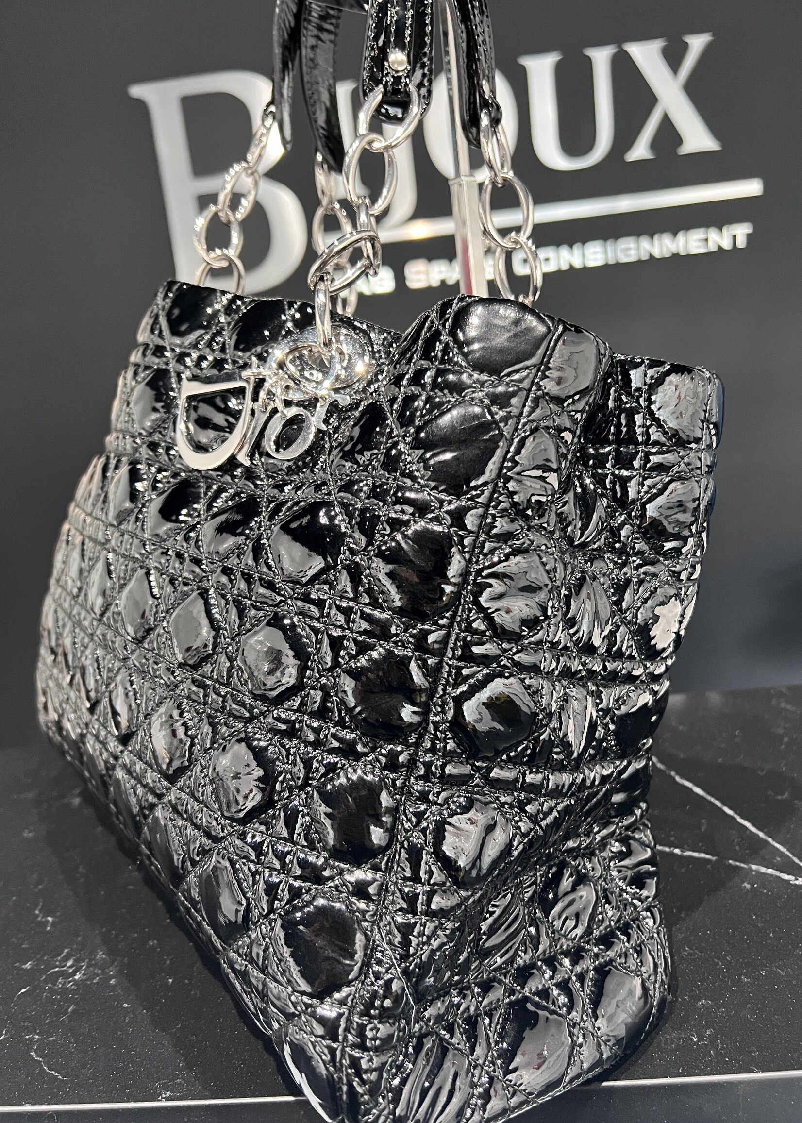 Christian Dior Christian Dior Patent Shopper Tote