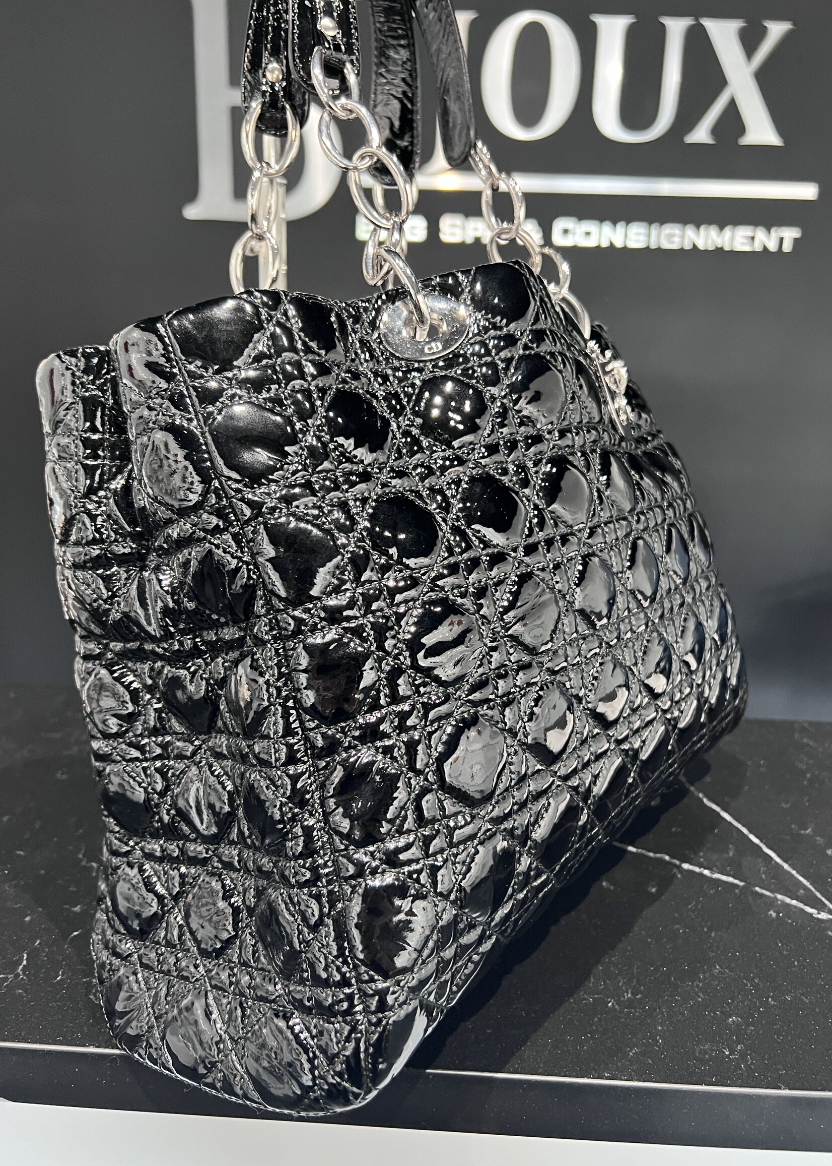 Christian Dior Christian Dior Patent Shopper Tote