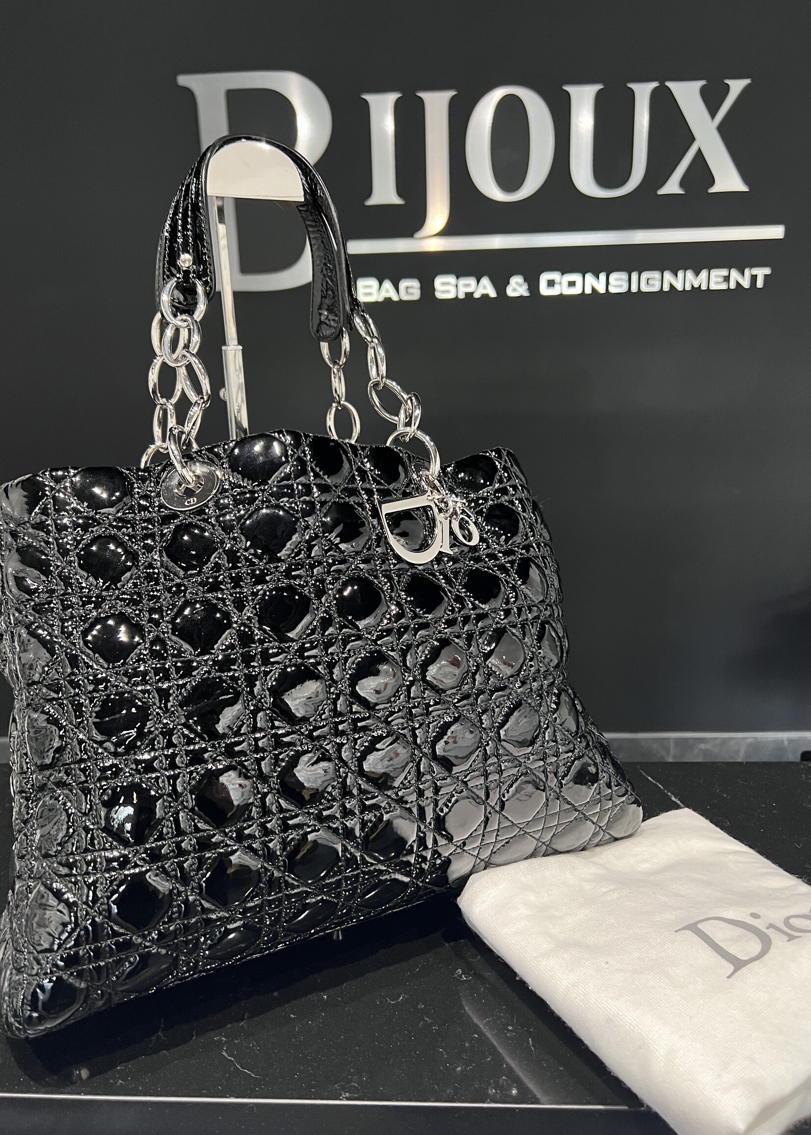 Christian Dior Christian Dior Patent Shopper Tote