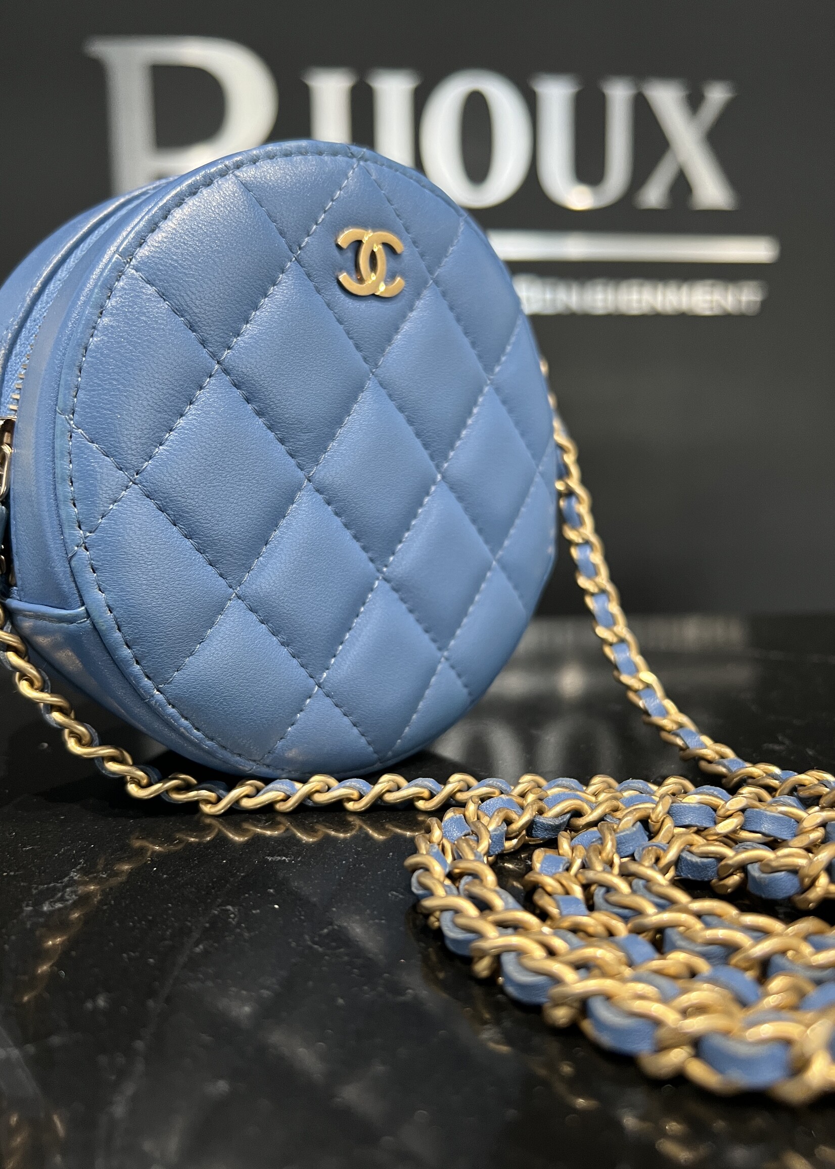 Chanel SOLD- Chanel Mini Round Bag on Chain