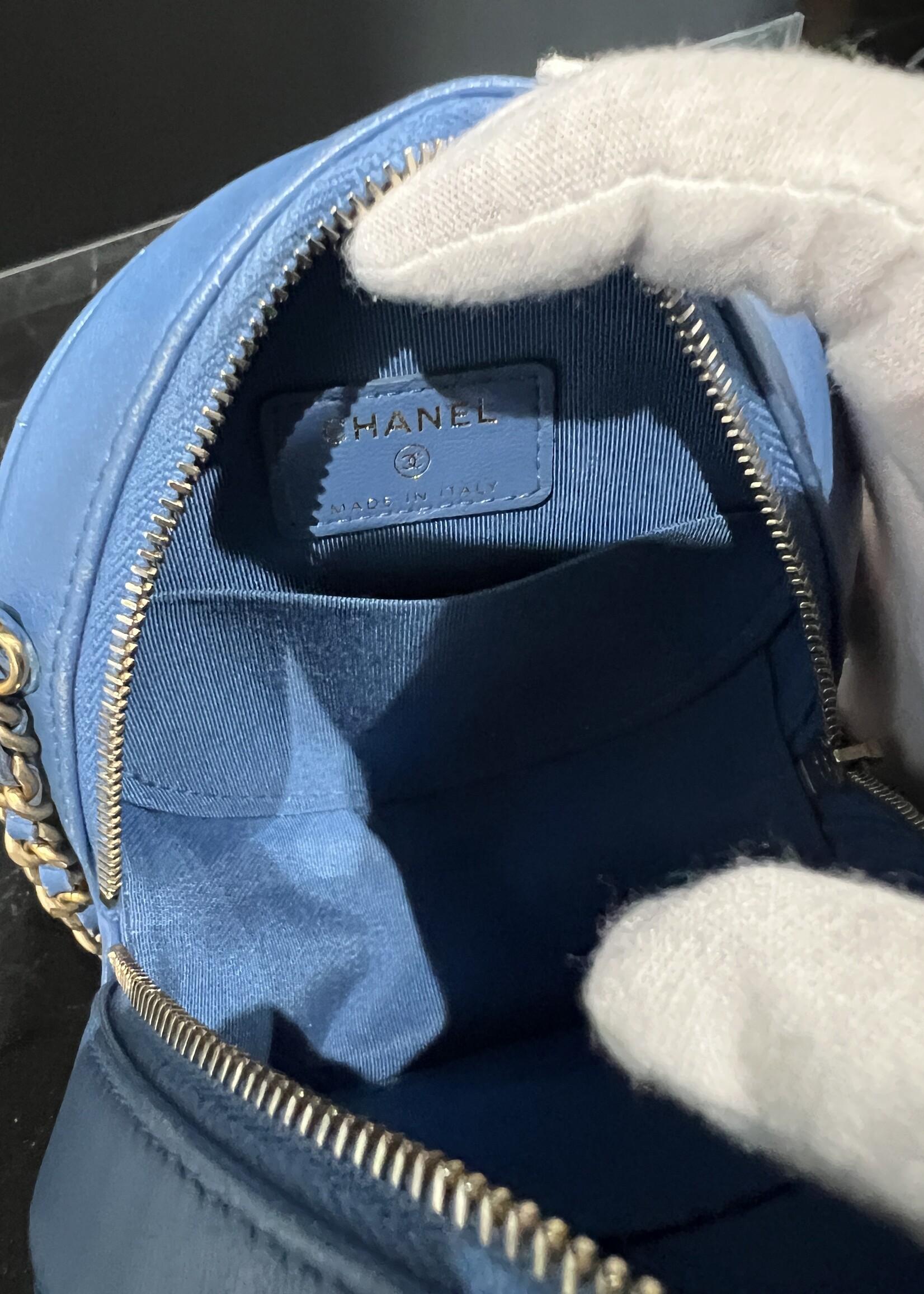 Chanel SOLD- Chanel Mini Round Bag on Chain