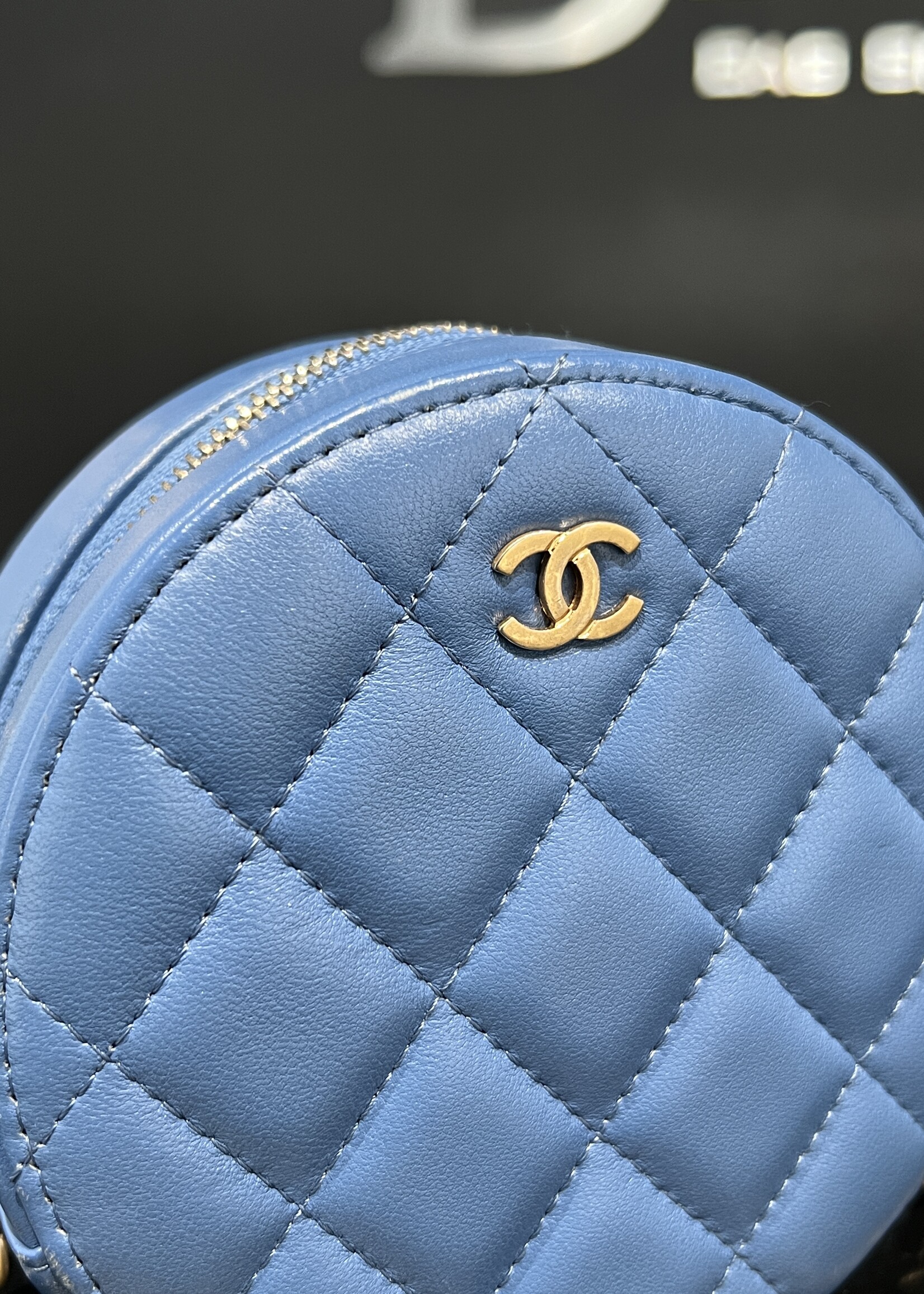 Chanel SOLD- Chanel Mini Round Bag on Chain