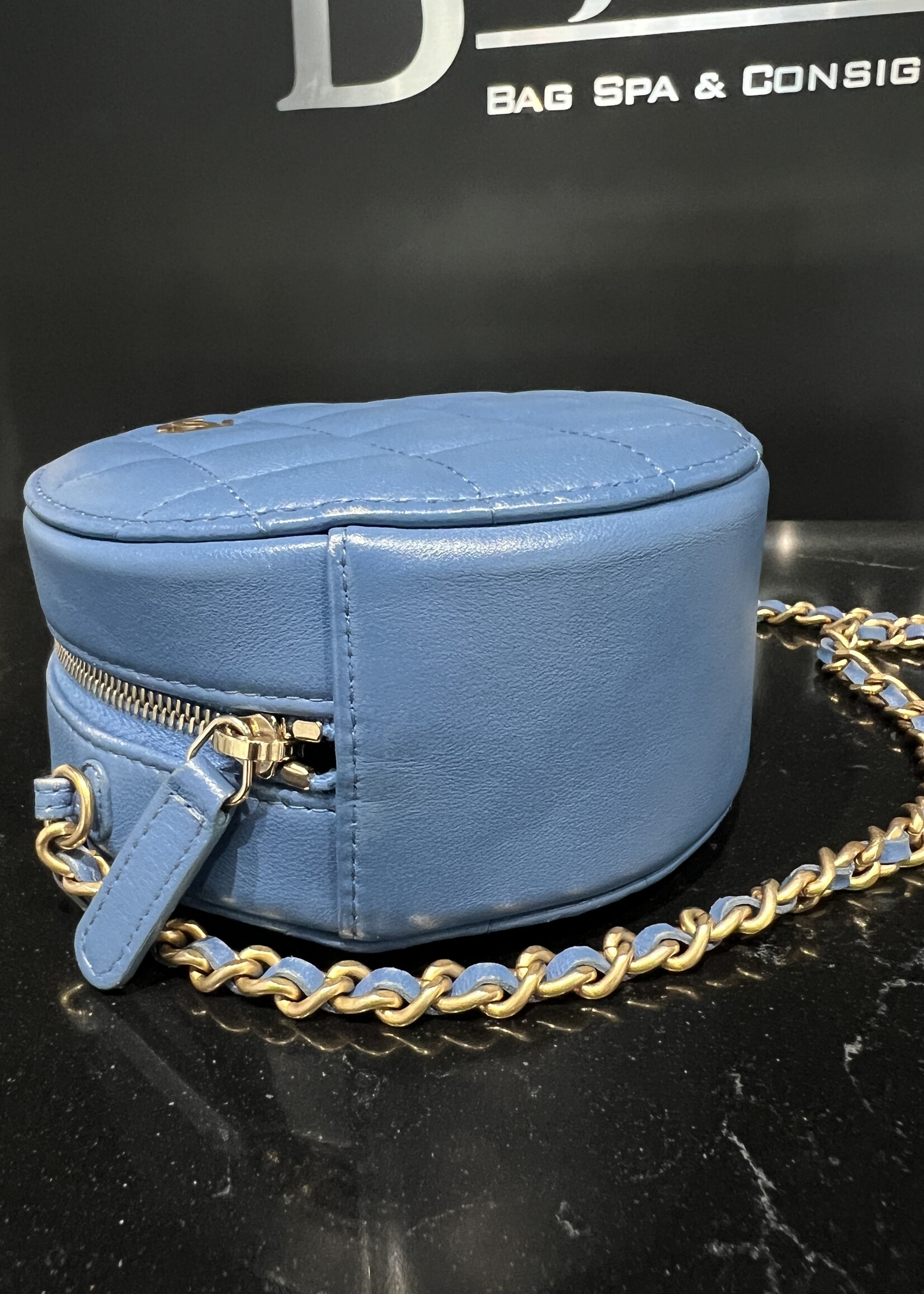 Chanel SOLD- Chanel Mini Round Bag on Chain